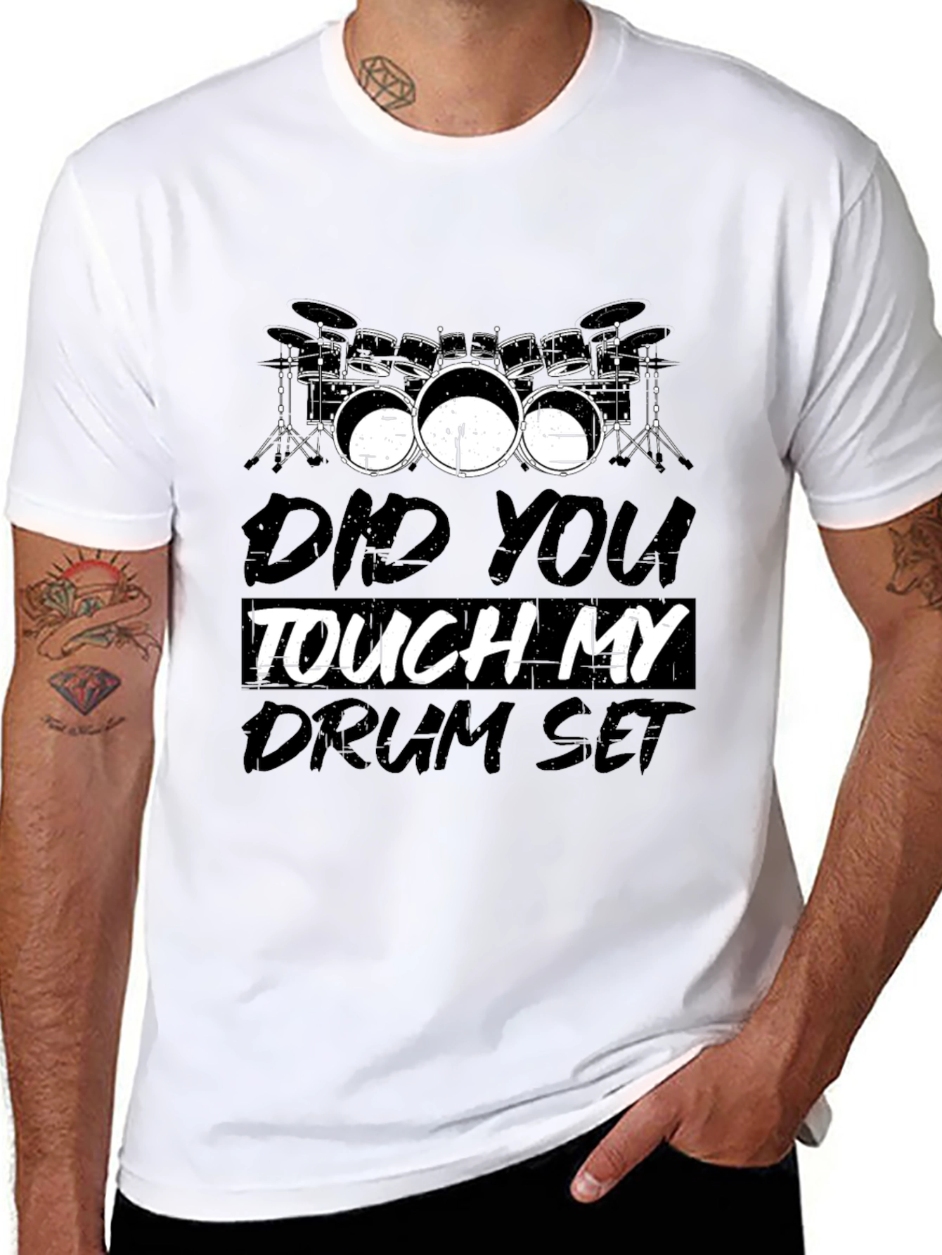 Camiseta Negra Drum Set: Para Amantes de la Batería