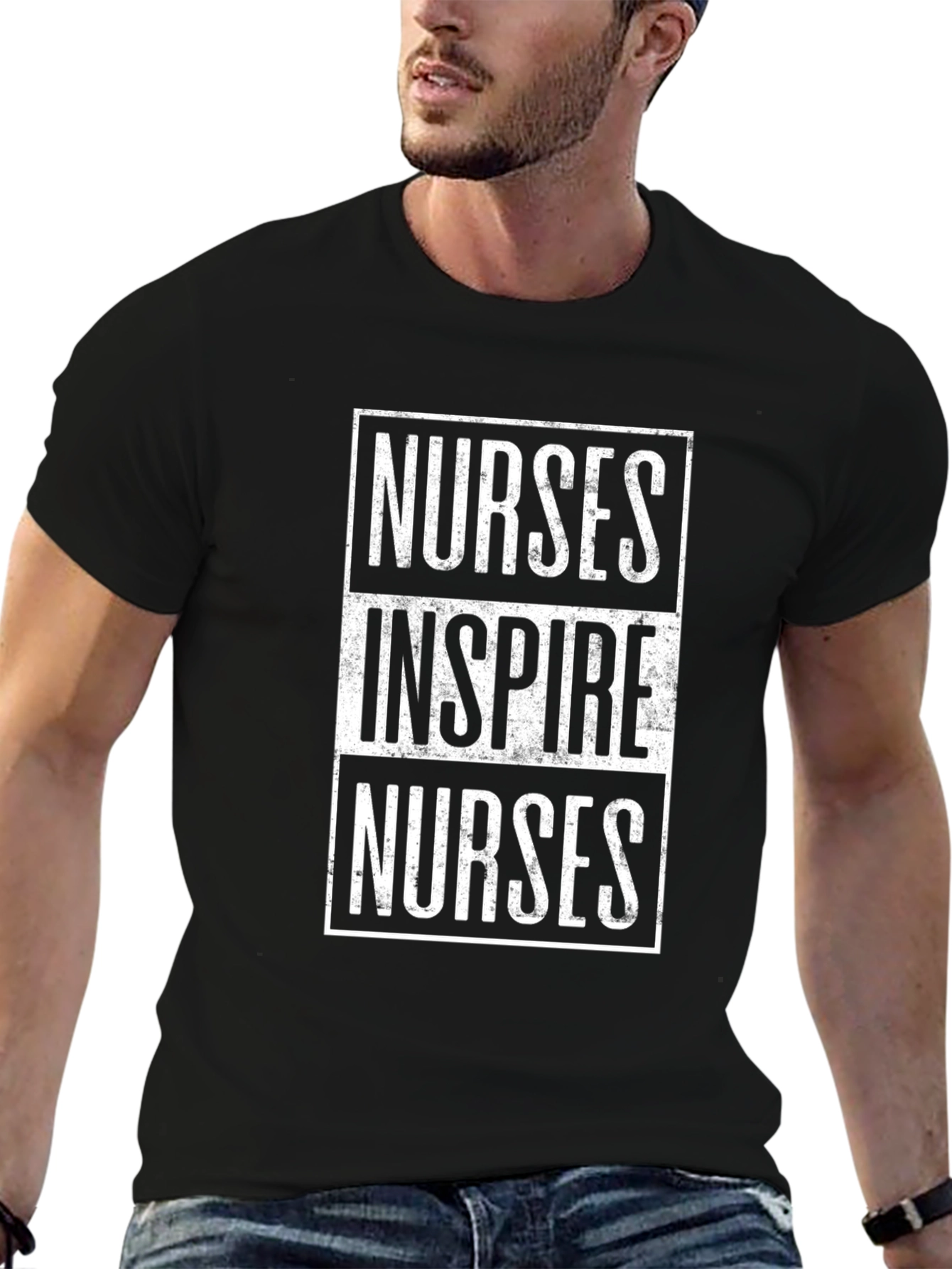 Camiseta Negra: Nurses Inspire Nurses