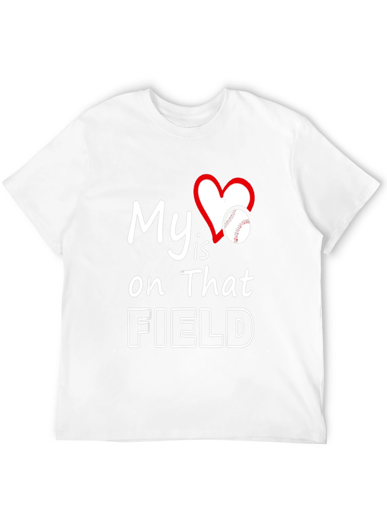 Camiseta Negra My Heart is on That Field Baseball