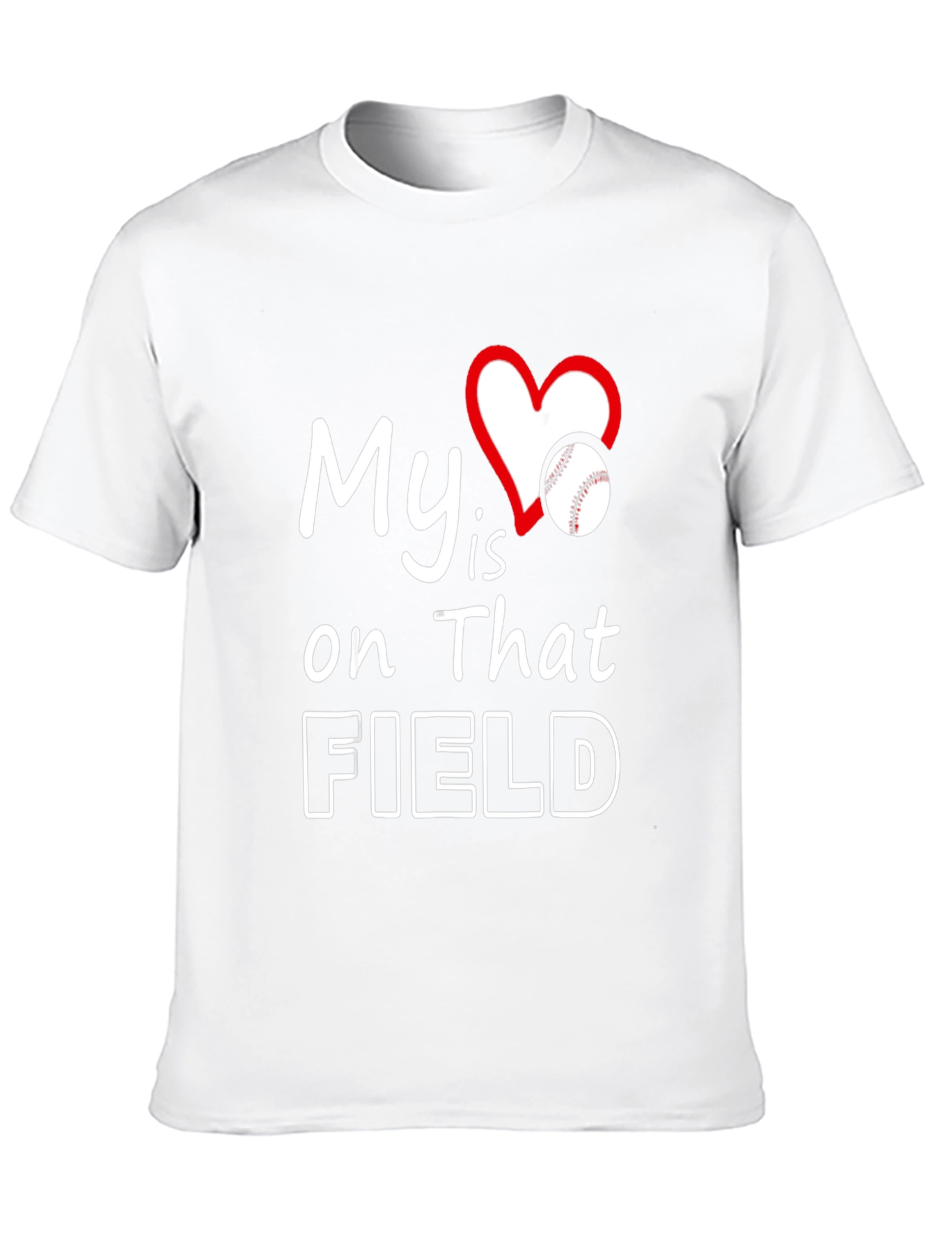 Camiseta Negra My Heart is on That Field Baseball