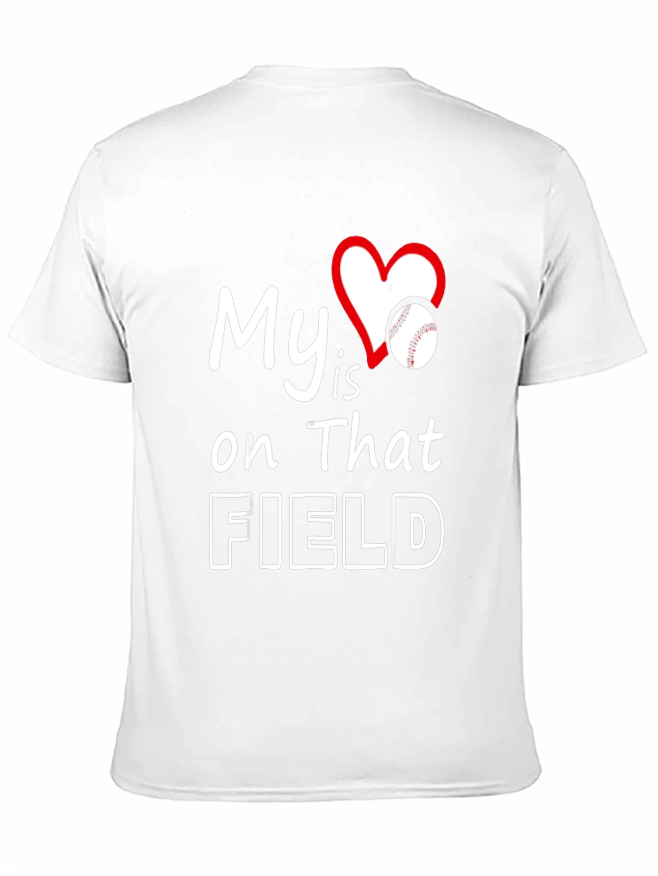 Camiseta Negra My Heart is on That Field Baseball