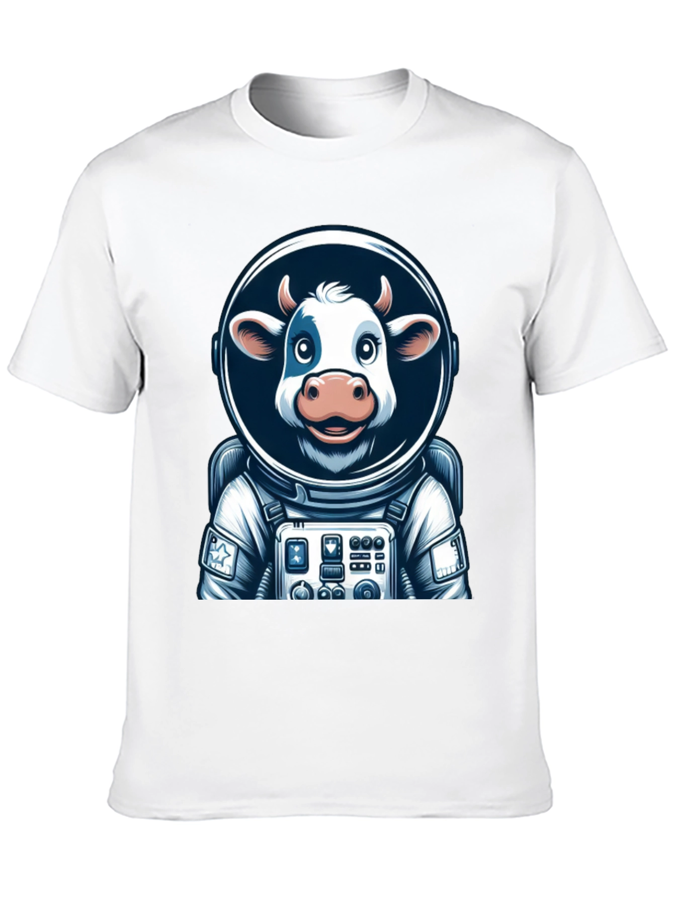 Camiseta Negra: Vaca Astronauta Espacial