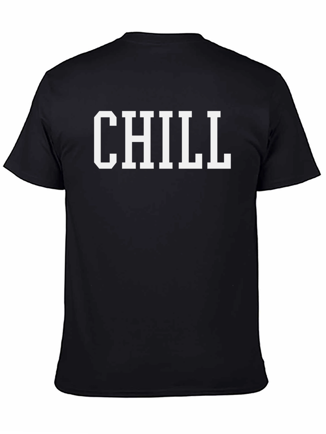 Camiseta Hombre Negra con Estampado CHILL