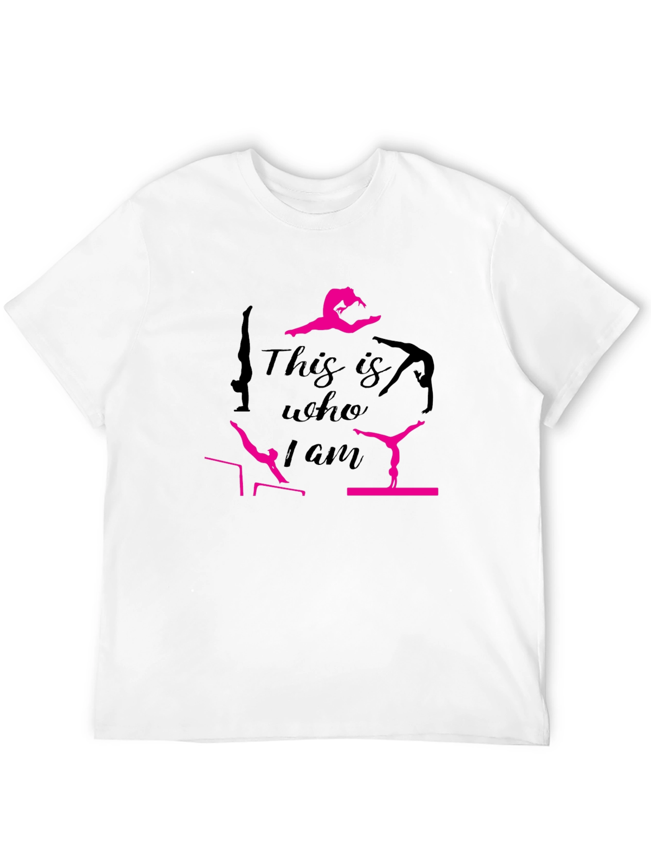 Camiseta Negra con Diseño de Gimnasta