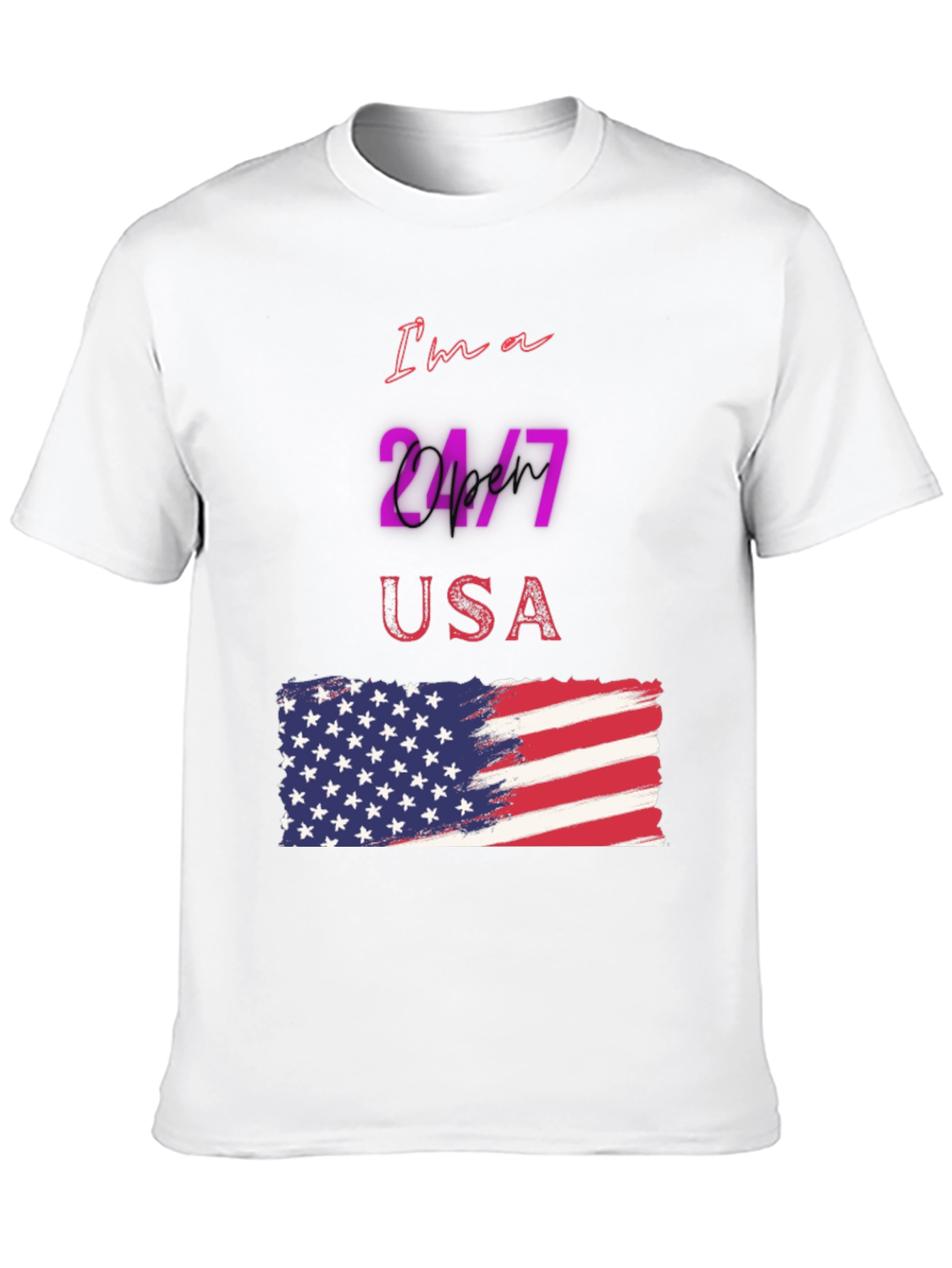 Camiseta Negra Diseño USA 24/7