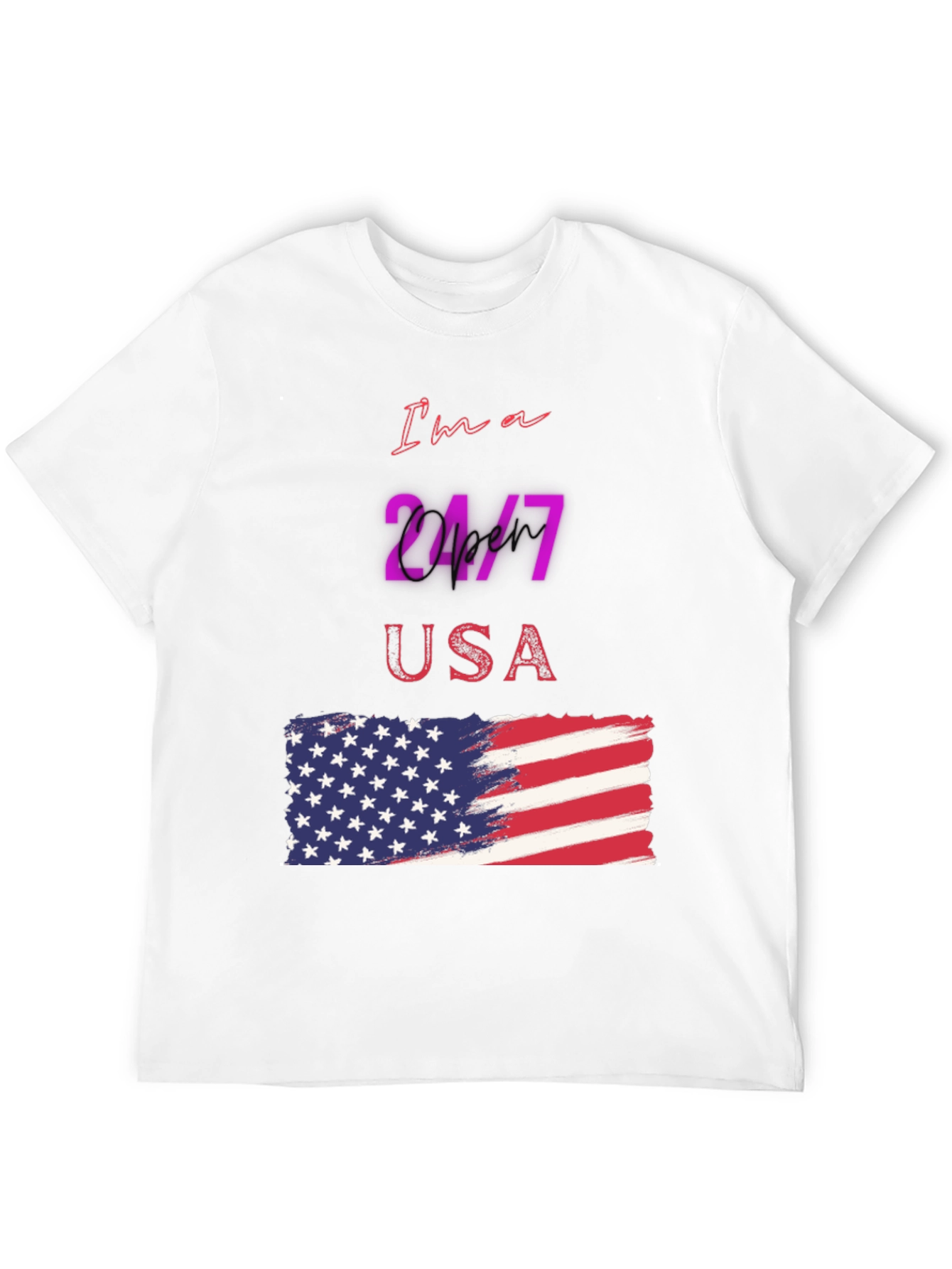 Camiseta Negra Diseño USA 24/7
