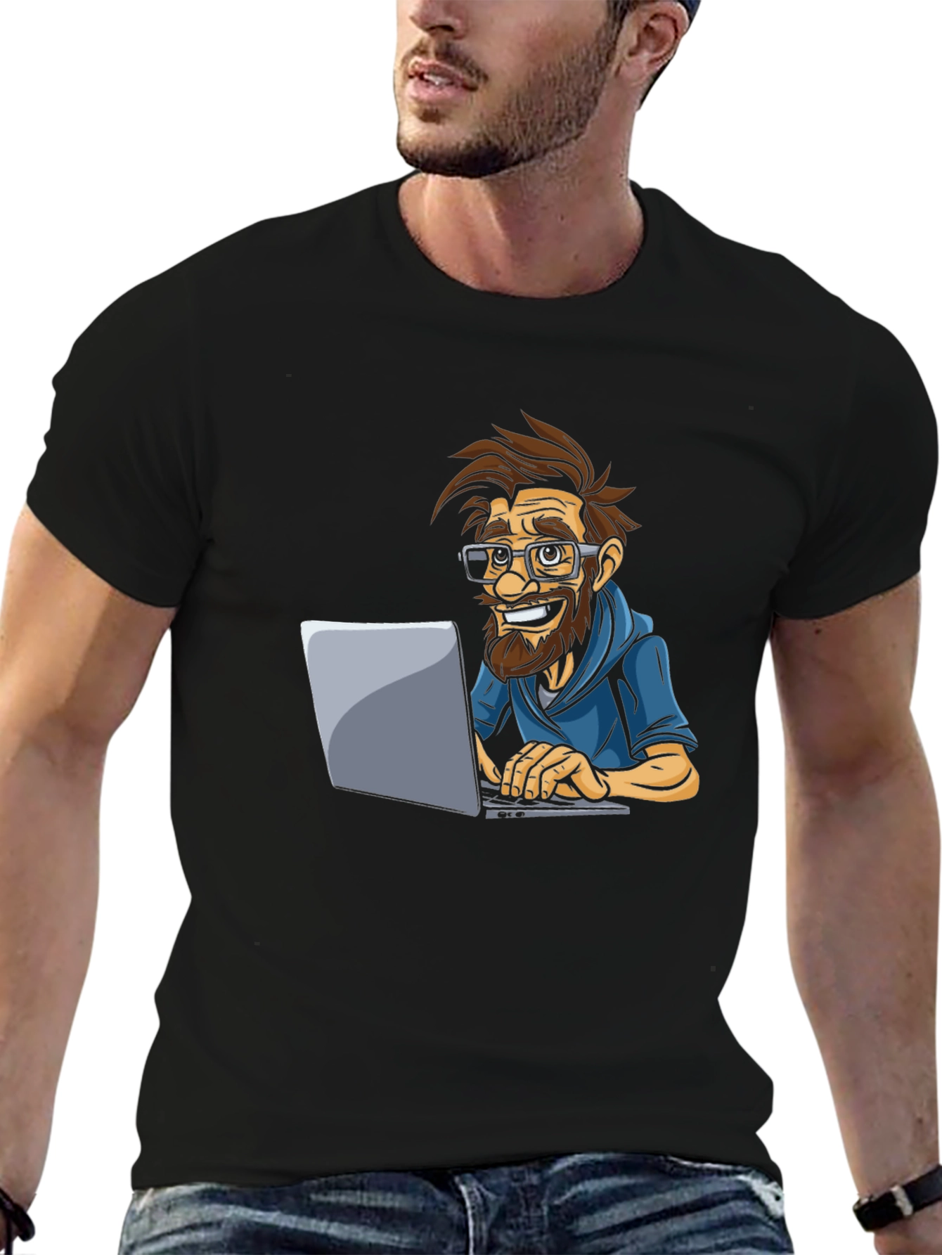 Camiseta Negra Hombre: Diseño Original Programador