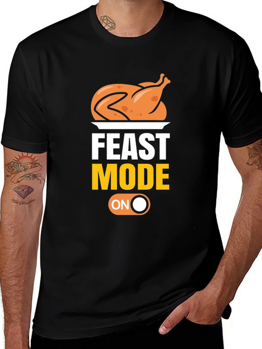 Camiseta Negra Feast Mode ON para Amantes de la Comida