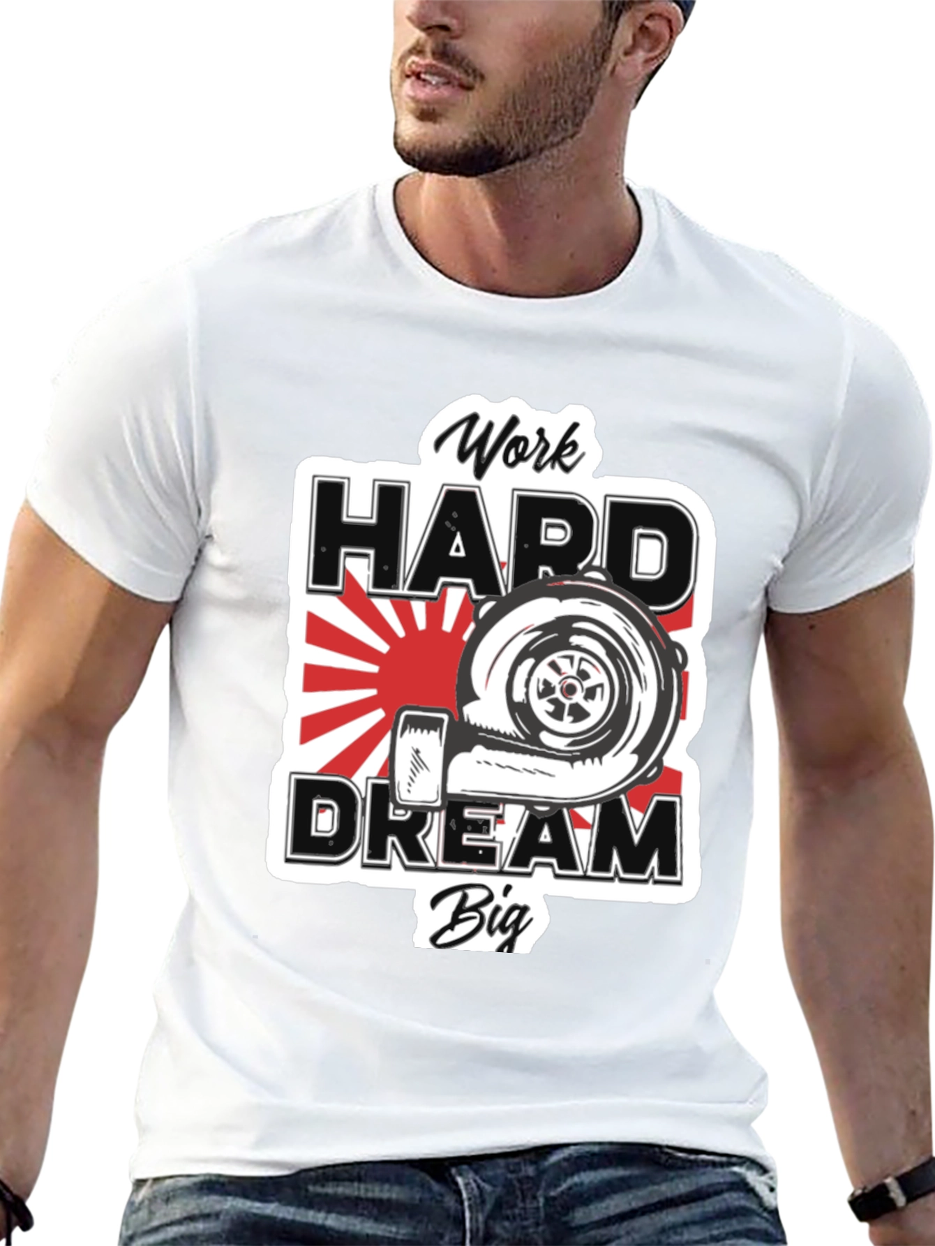 Camiseta Negra: Work Hard Dream Big