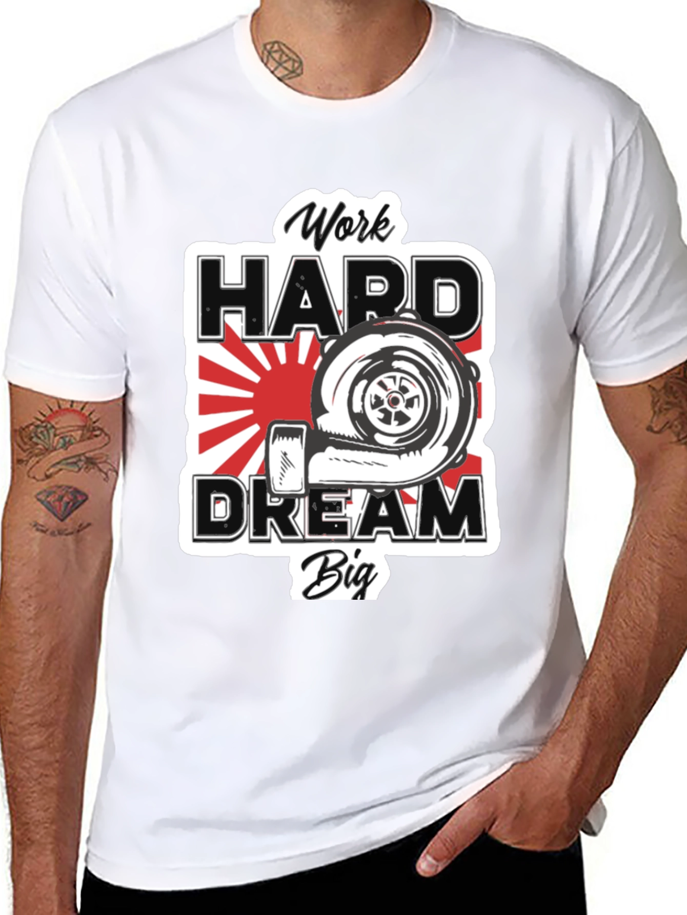 Camiseta Negra: Work Hard Dream Big