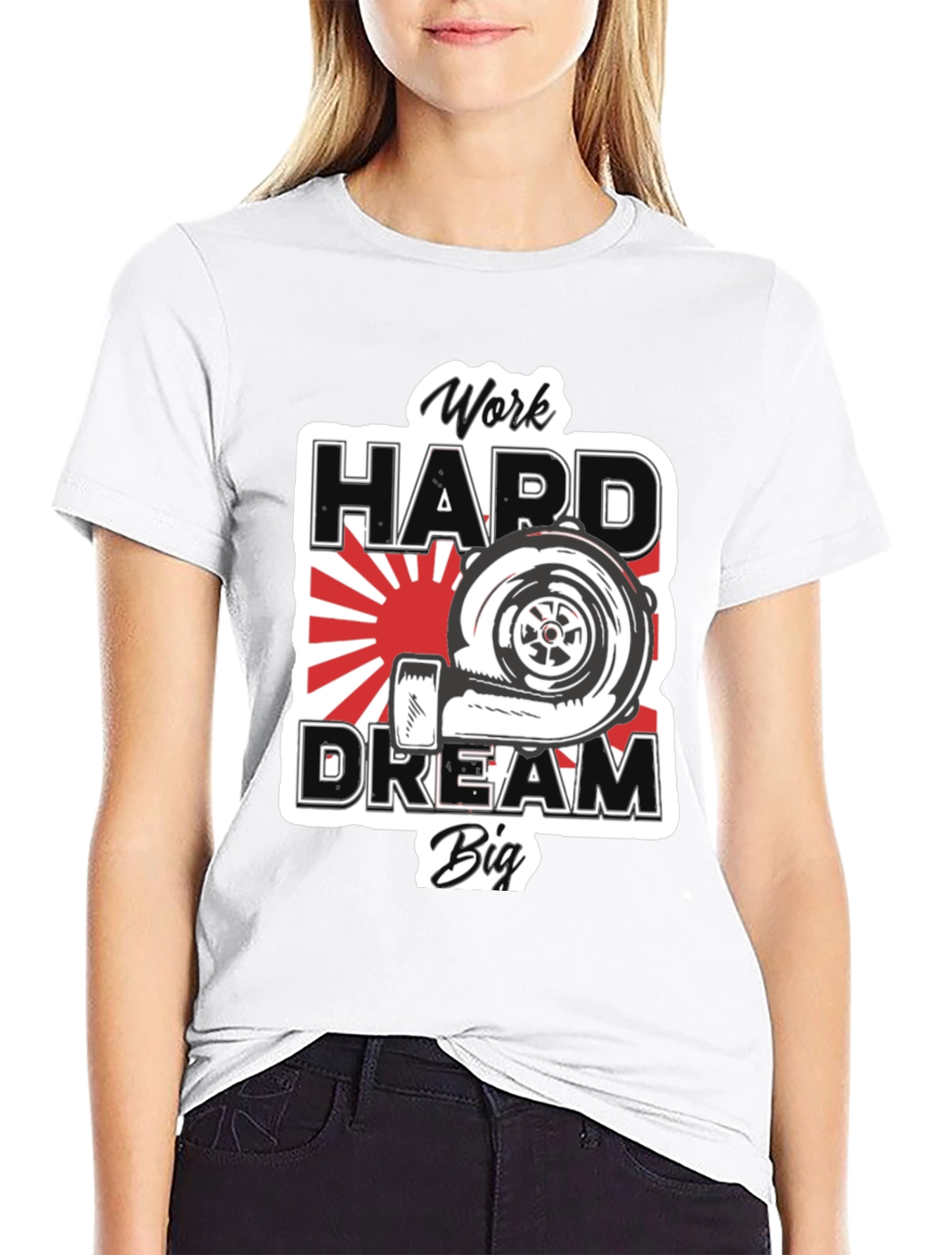 Camiseta Negra: Work Hard Dream Big
