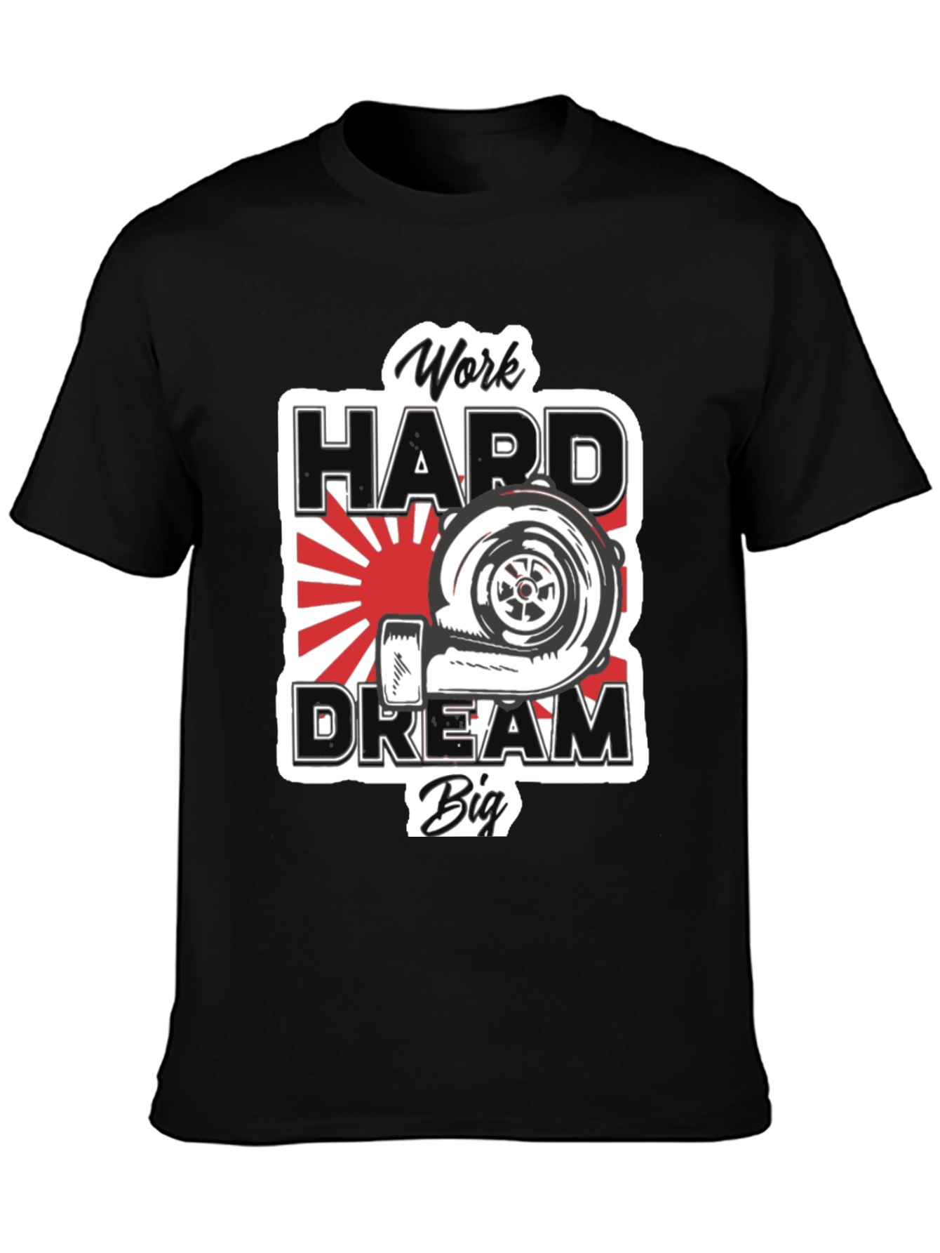 Camiseta Negra: Work Hard Dream Big