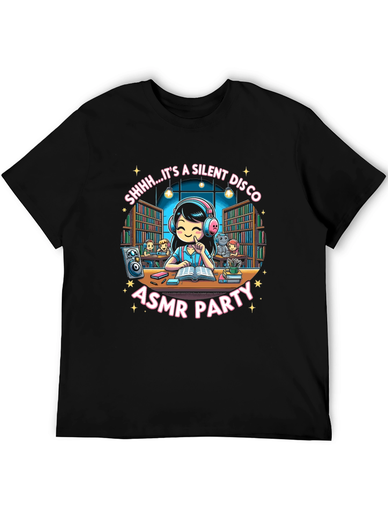 Camiseta Negra ASMR Party Silent Disco