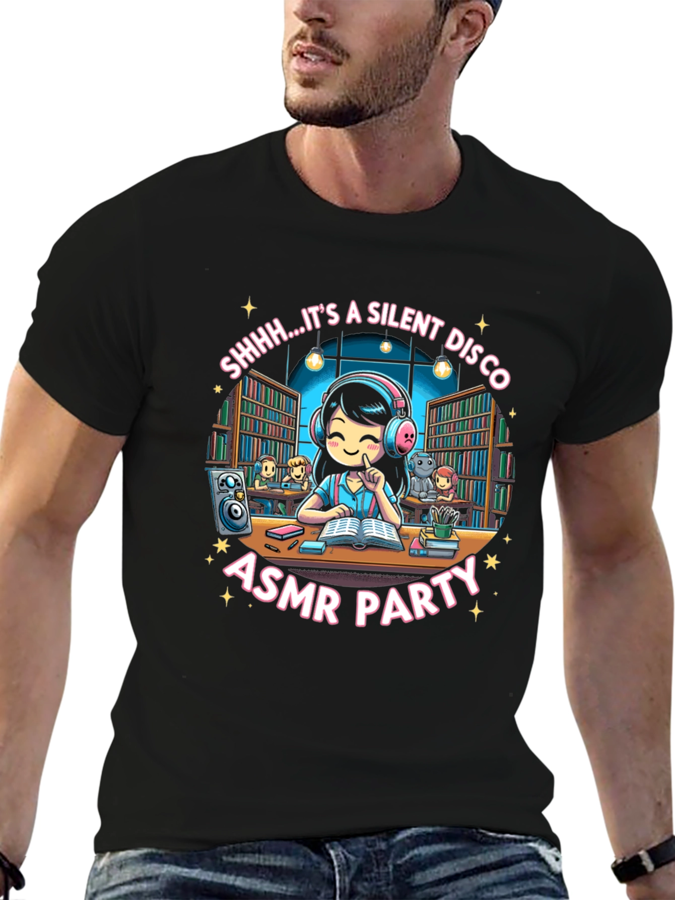 Camiseta Negra ASMR Party Silent Disco