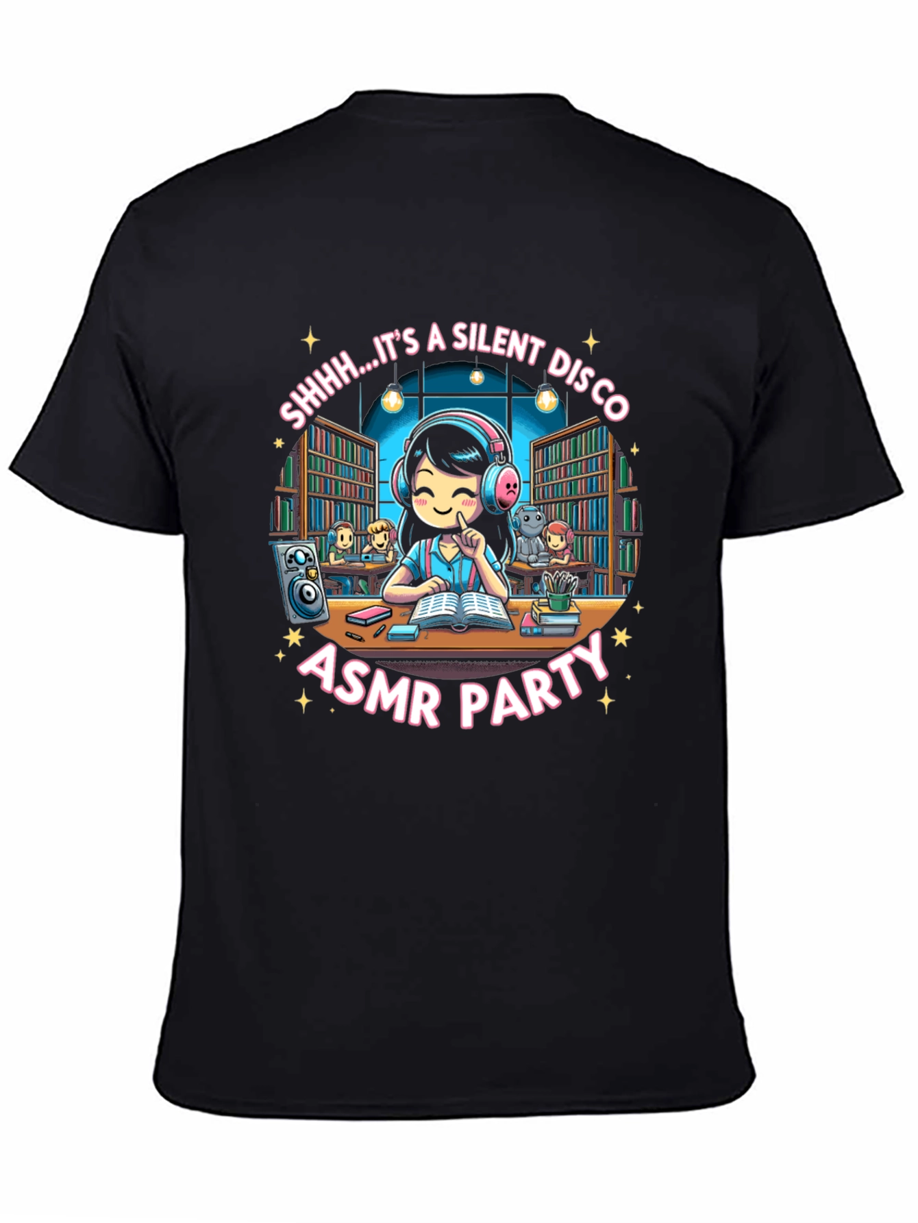 Camiseta Negra ASMR Party Silent Disco