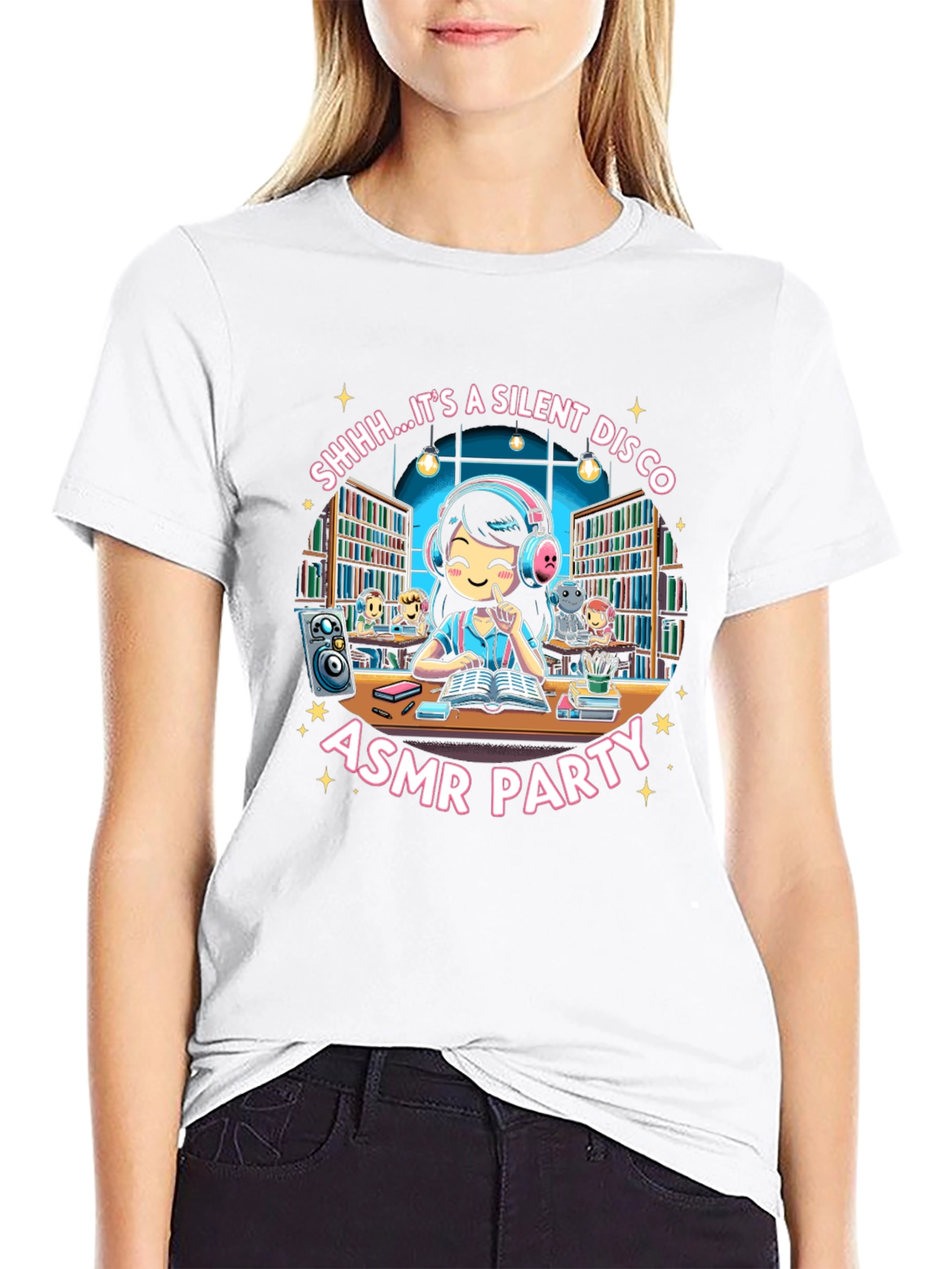 Camiseta Negra ASMR Party Silent Disco