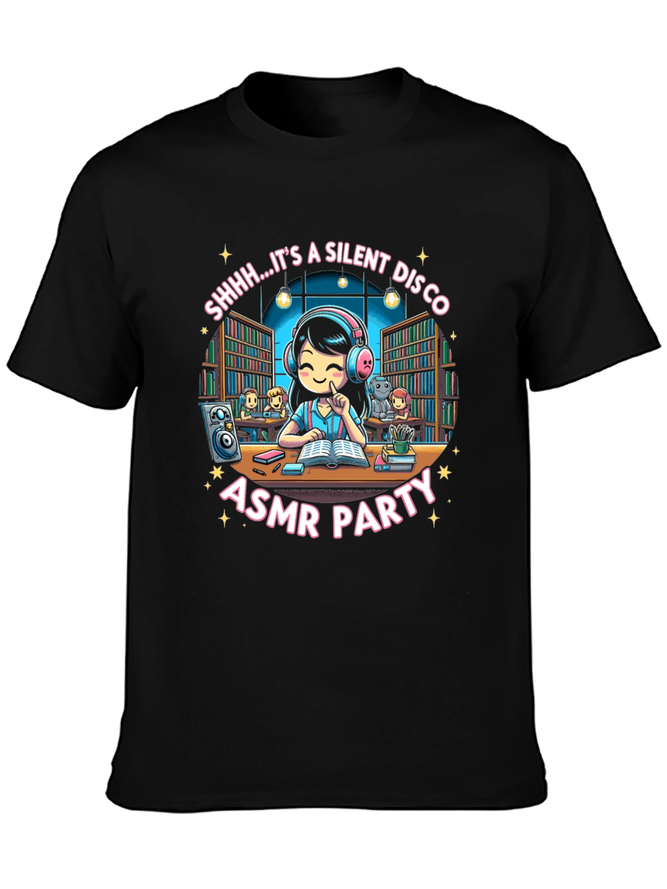 Camiseta Negra ASMR Party Silent Disco
