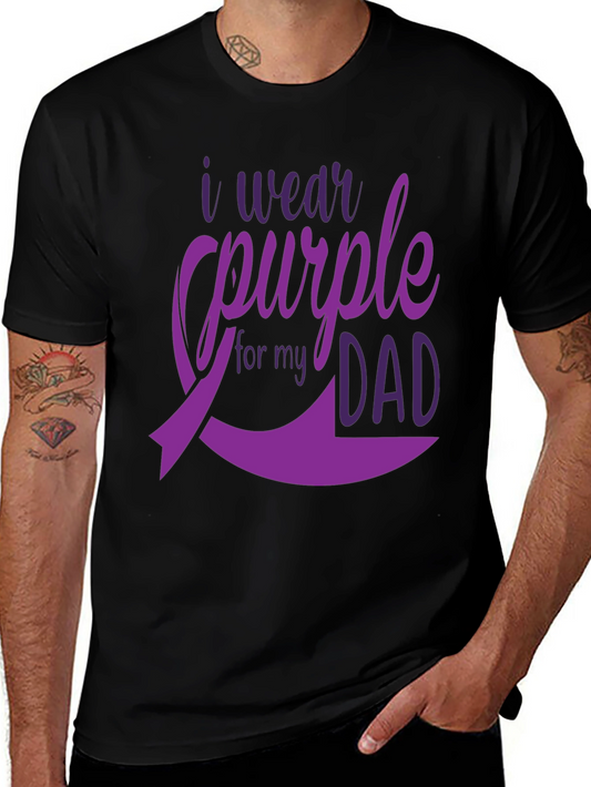 Camiseta Negra: Yo Visto de Morado por mi Papá