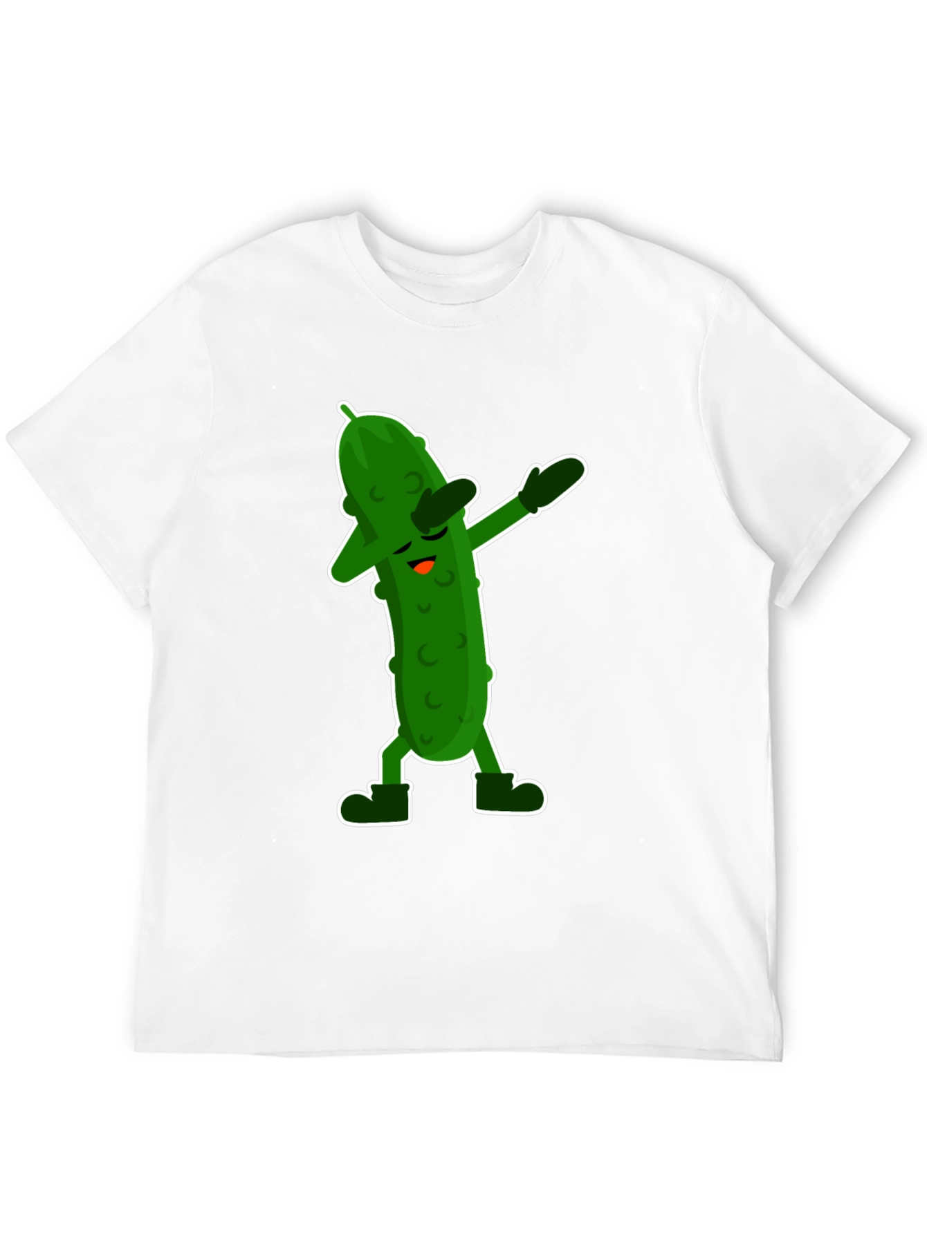 Camiseta Negra con Divertido Pepinillo Dabbing