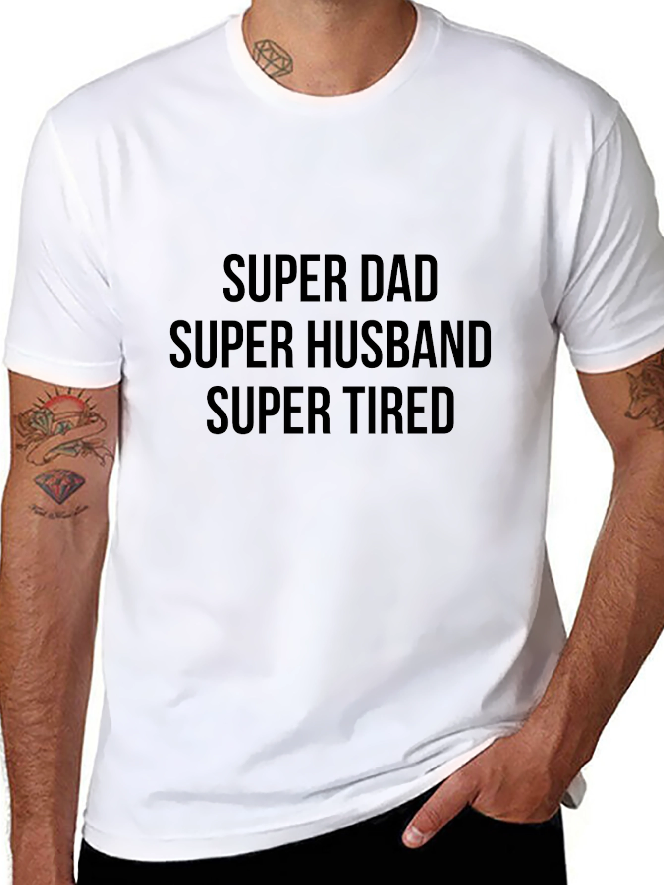 Camiseta Hombre Super Dad Husband Tired