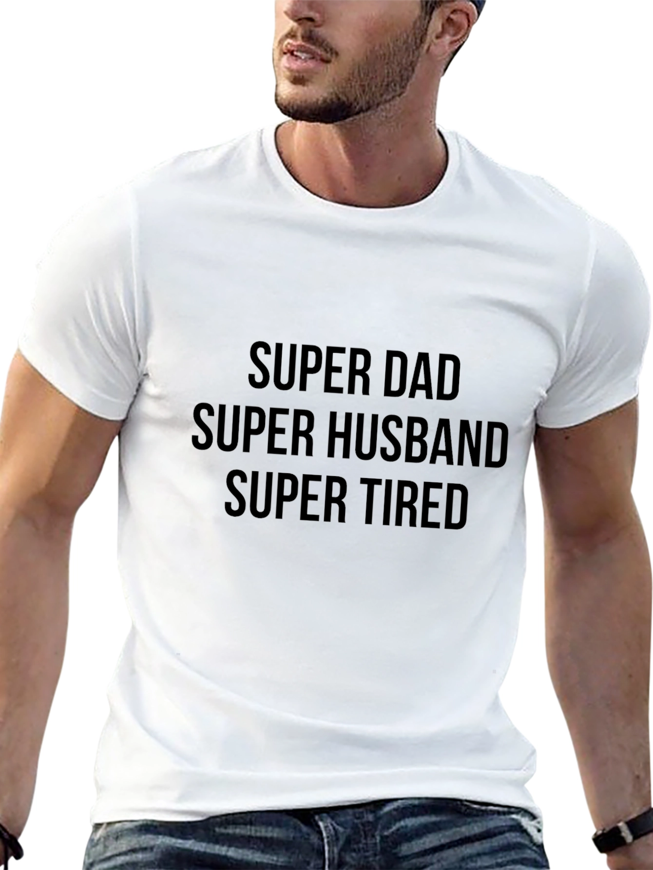 Camiseta Hombre Super Dad Husband Tired