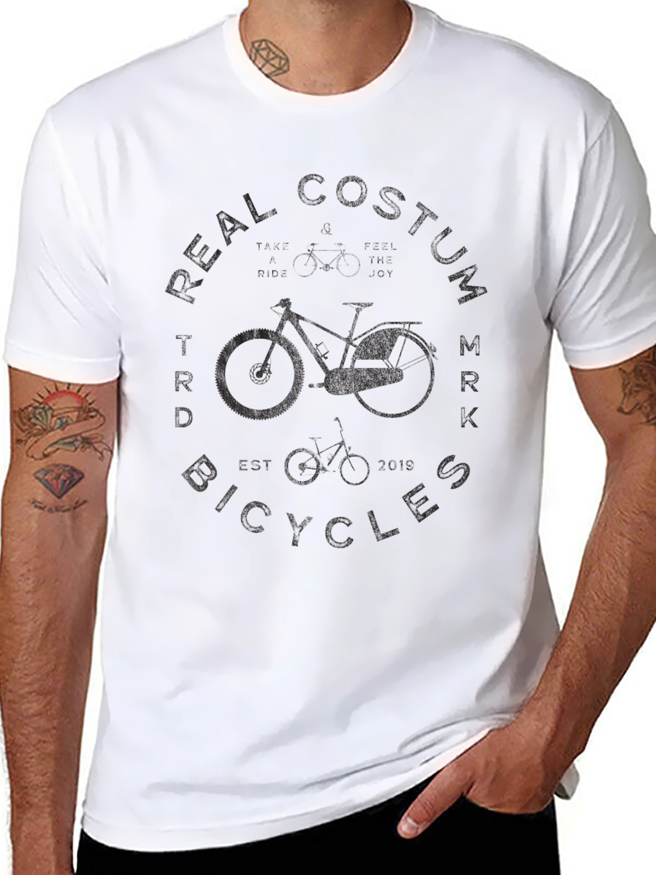 Camiseta Negra Diseño Bicicleta