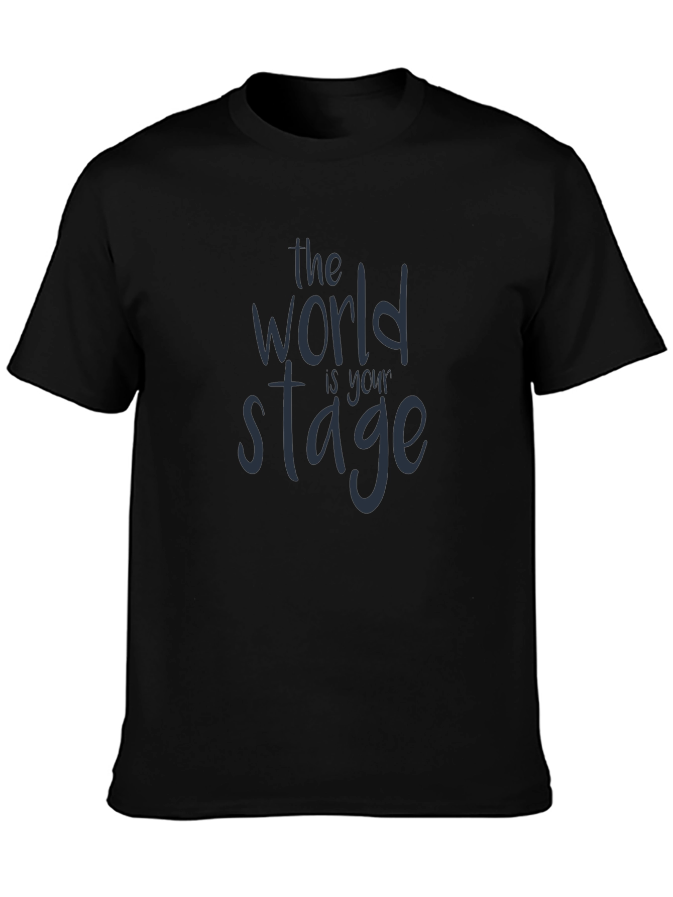 Camiseta Negra con Diseño El Mundo Es Tu Escenario