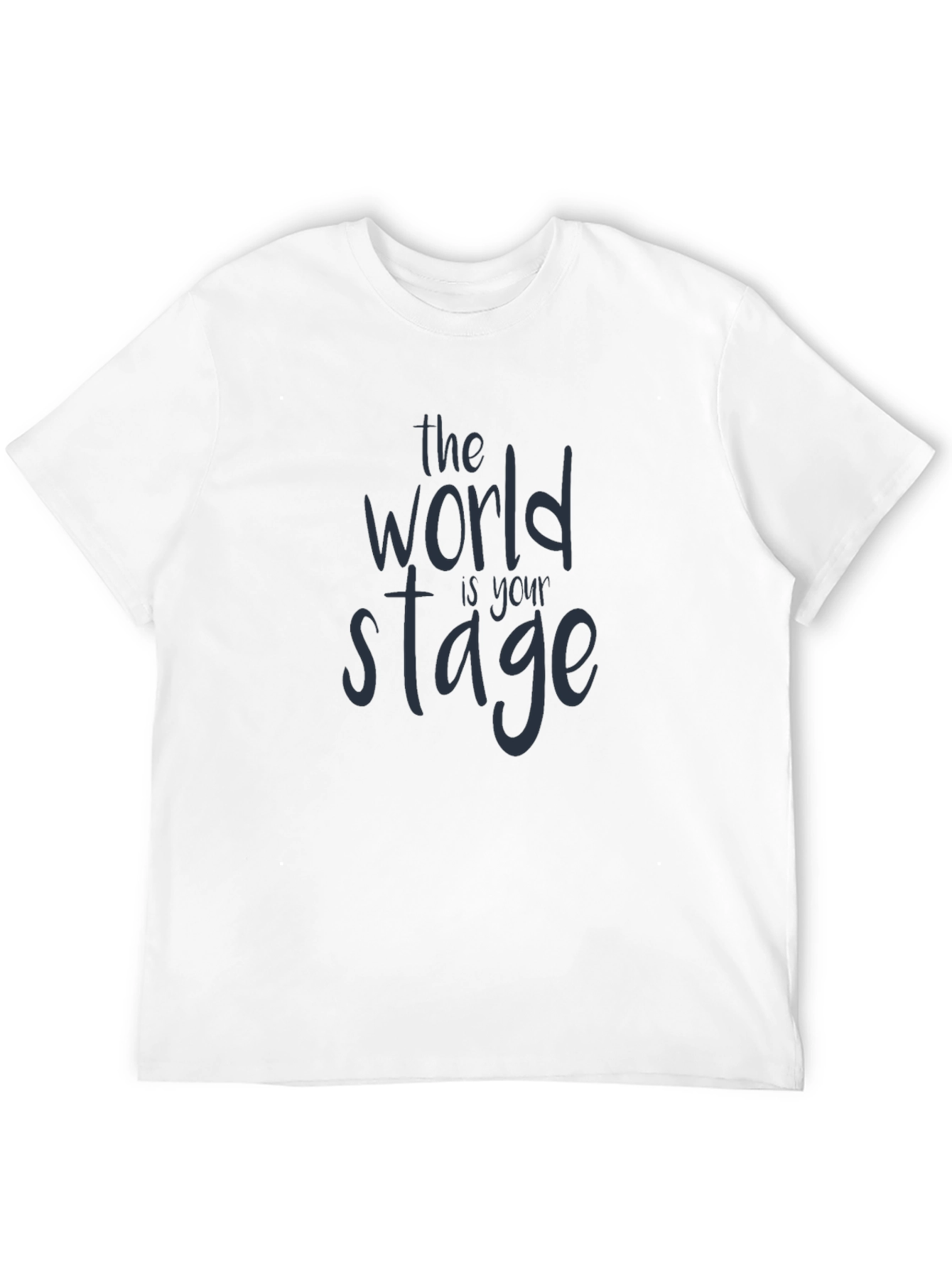 Camiseta Negra con Diseño El Mundo Es Tu Escenario