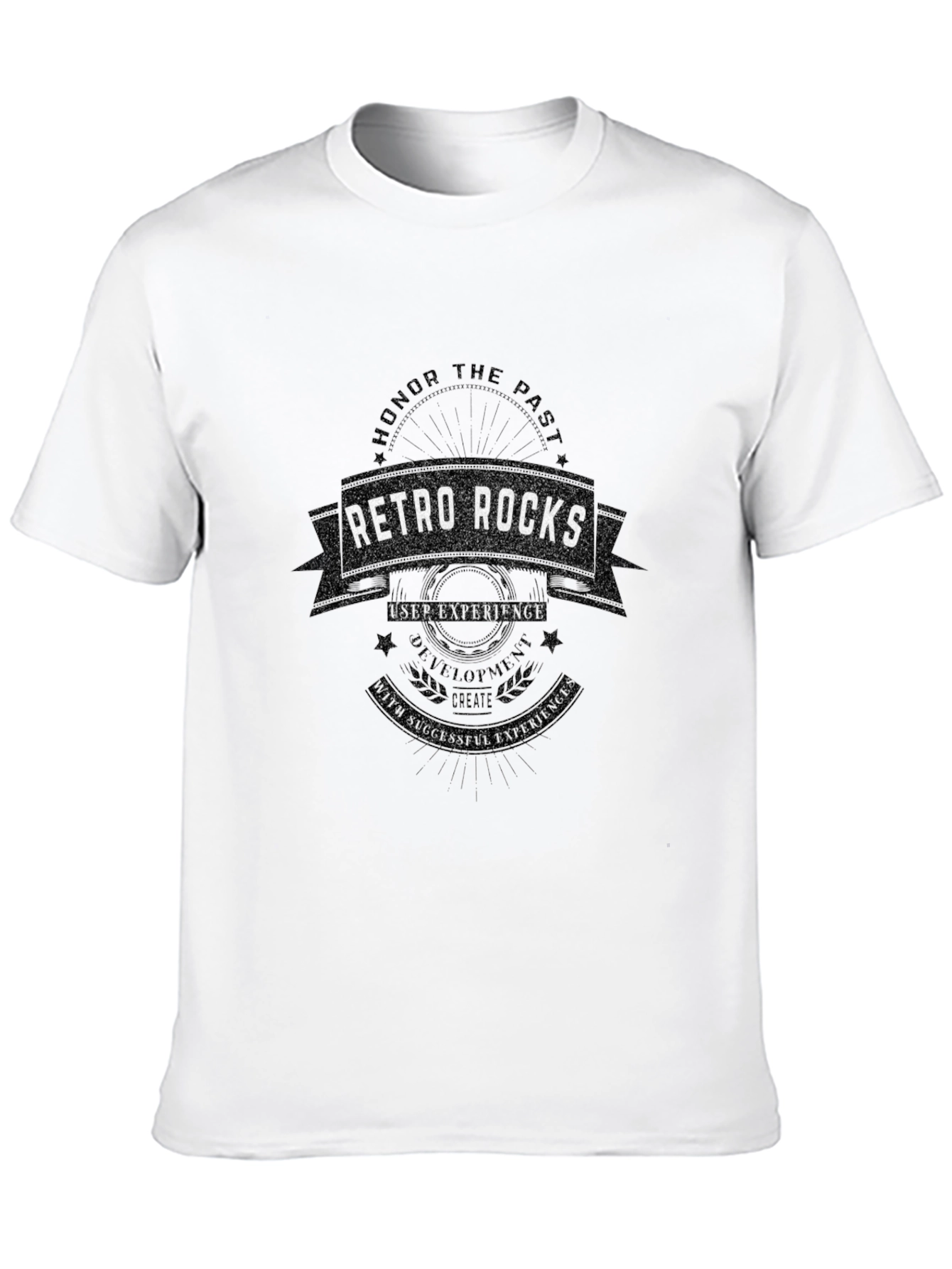 Camiseta Negra Retro Rocks para Hombre