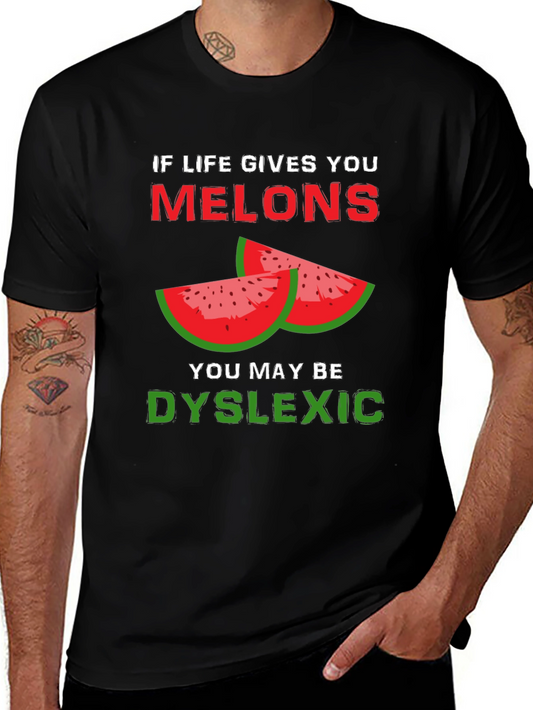Camiseta Negra Humor Melones - Dislexia