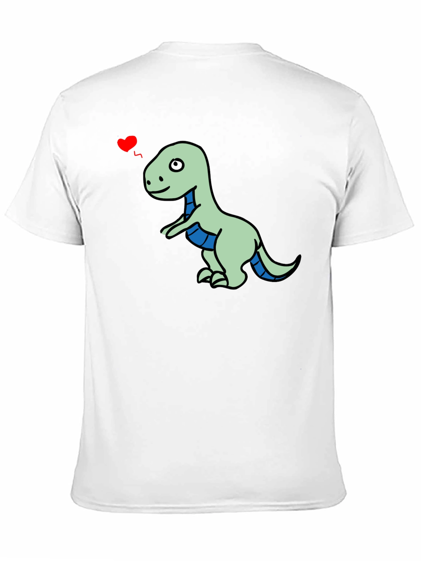 Camiseta Negra con Dinosaurio Enamorado