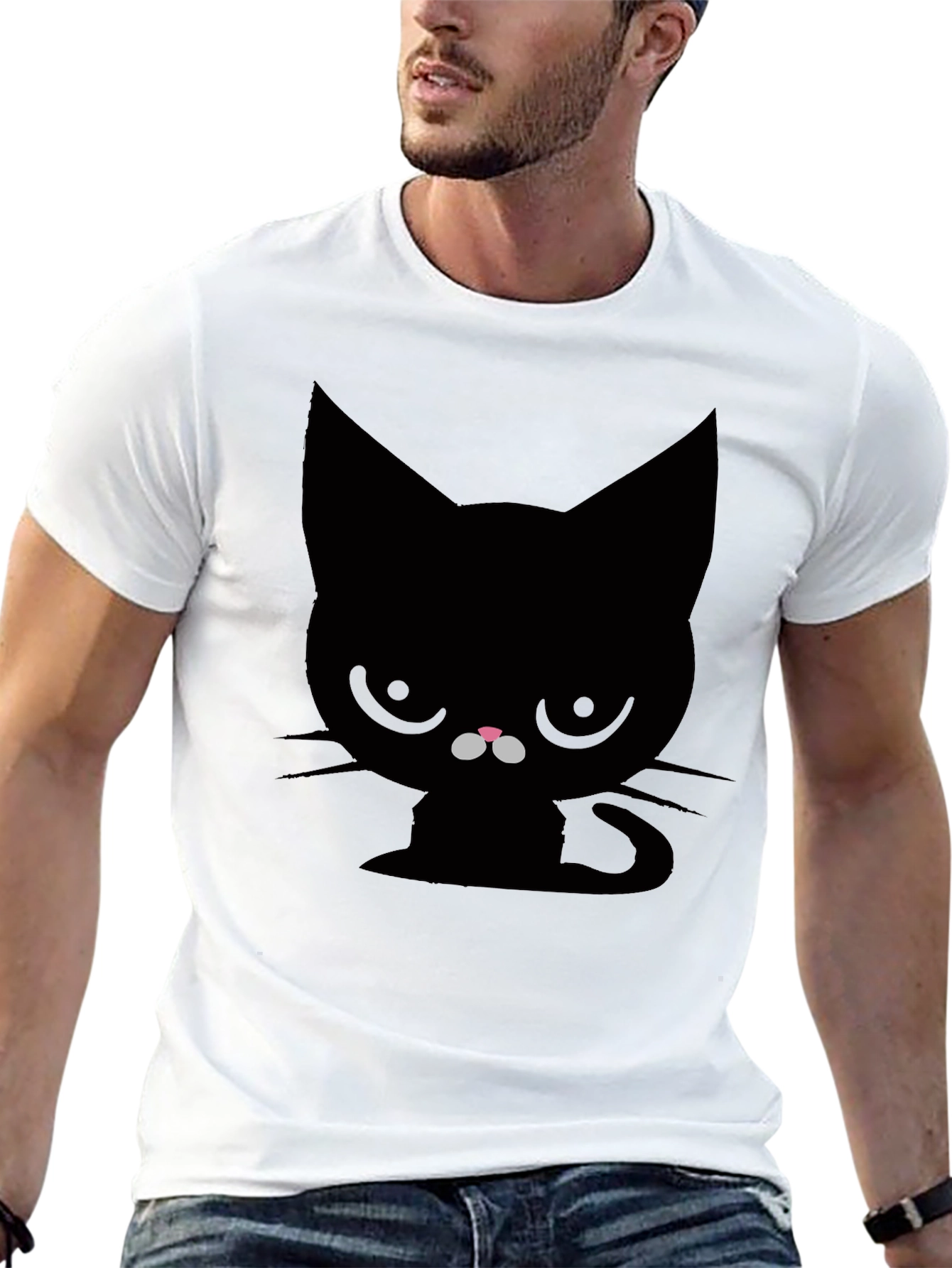 Camiseta Negra Gato Gruñón