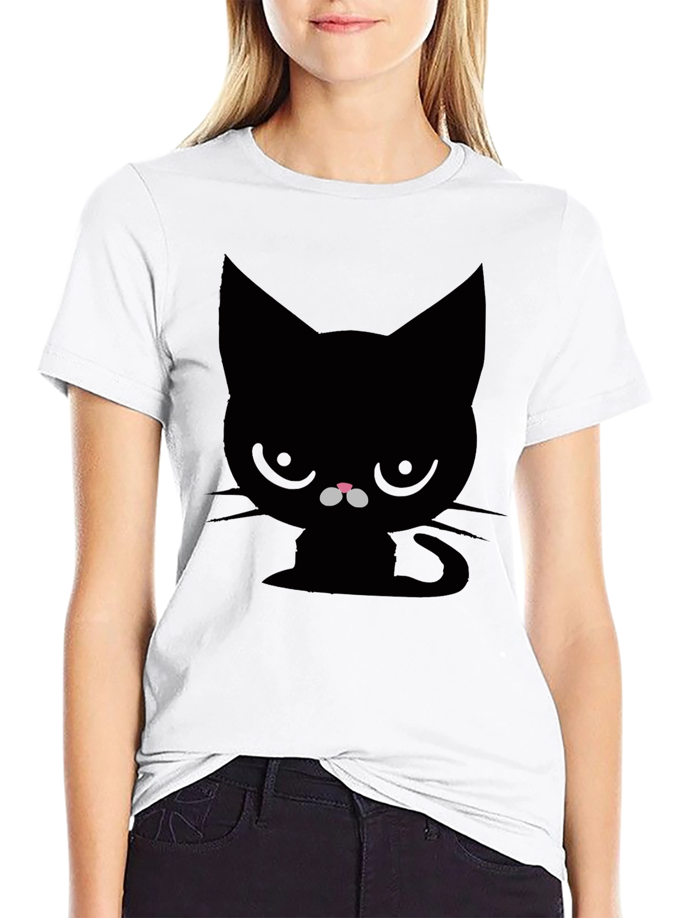 Camiseta Negra Gato Gruñón