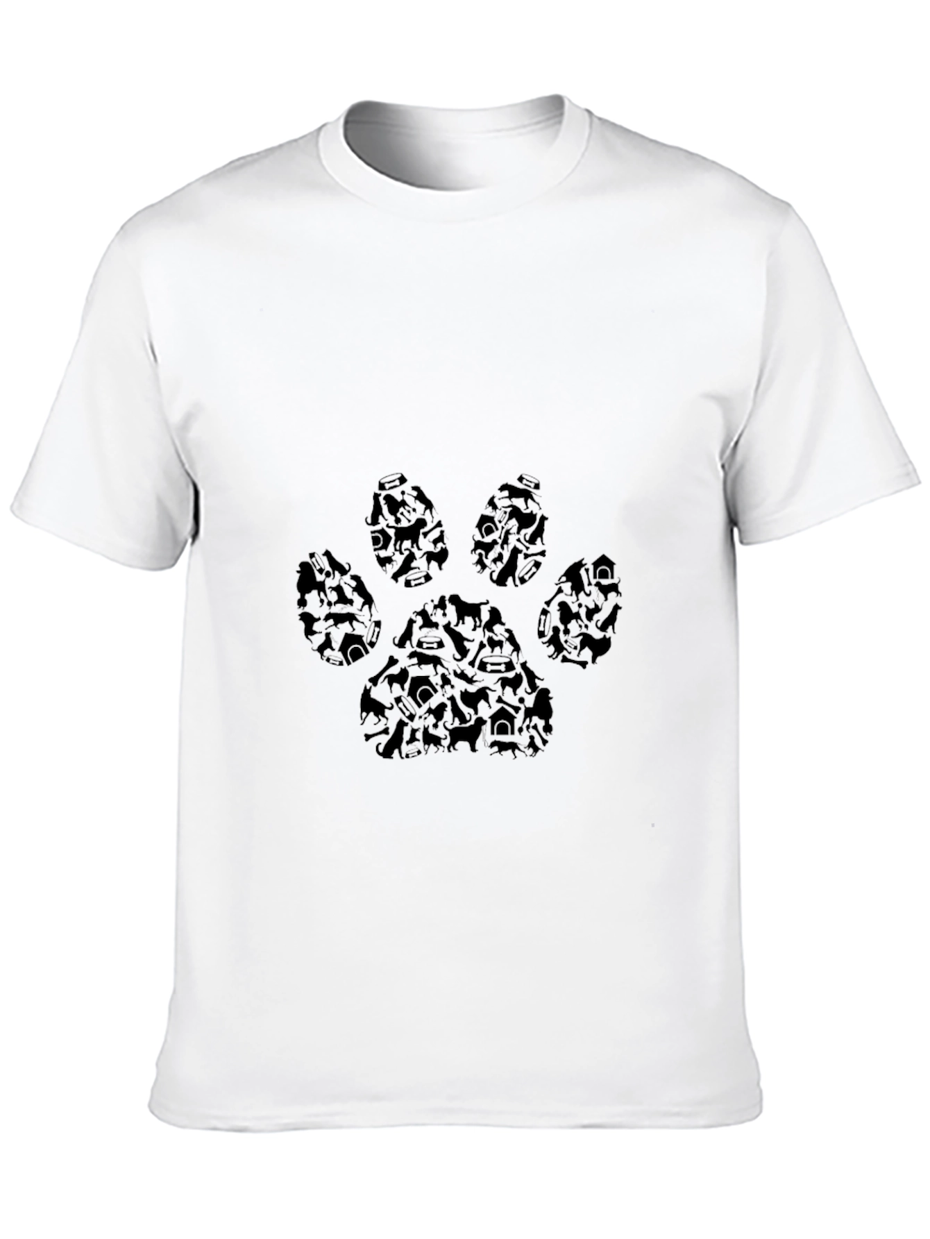 Camiseta Negra Huella de Perro Hombre