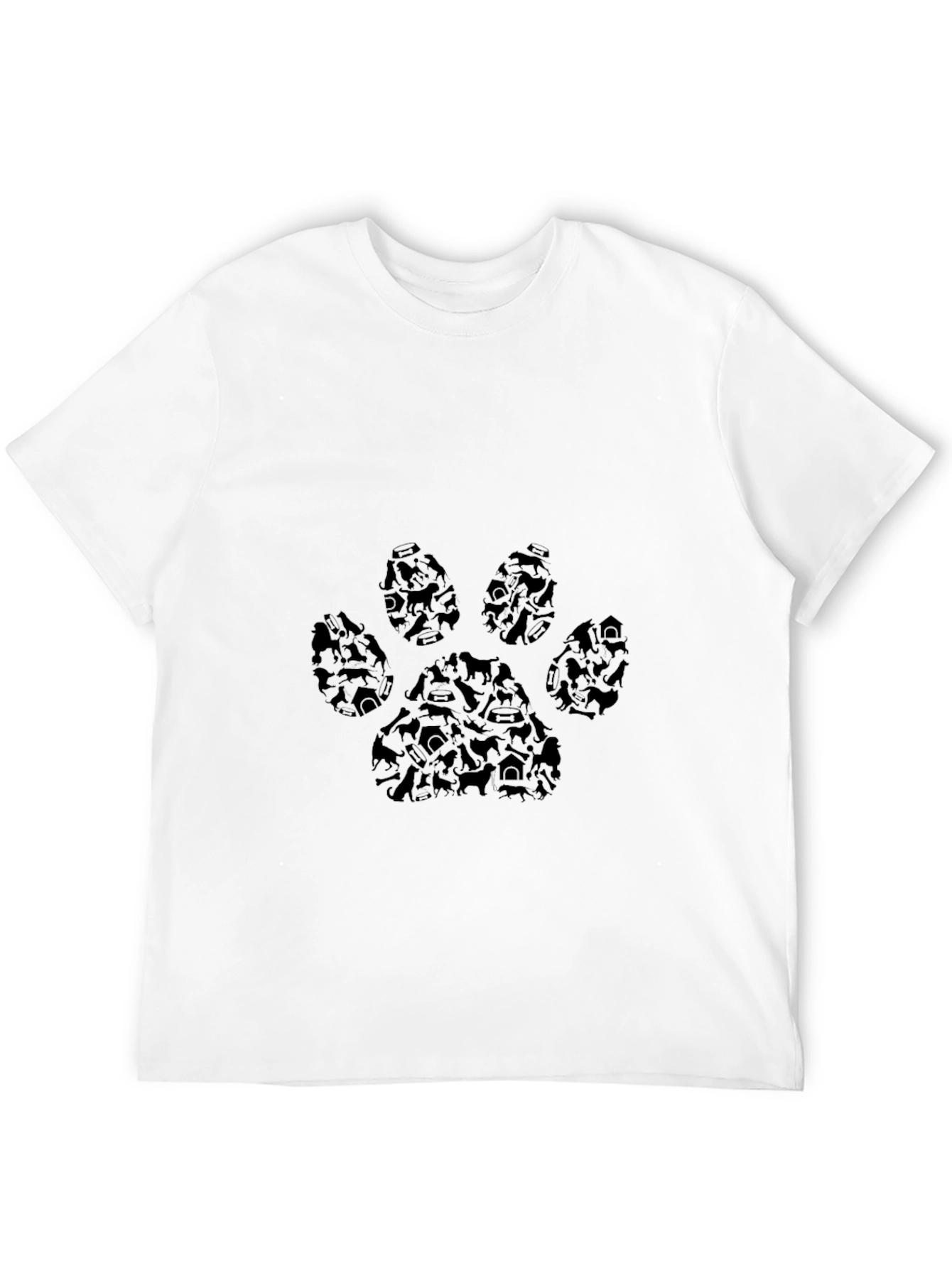Camiseta Negra Huella de Perro Hombre