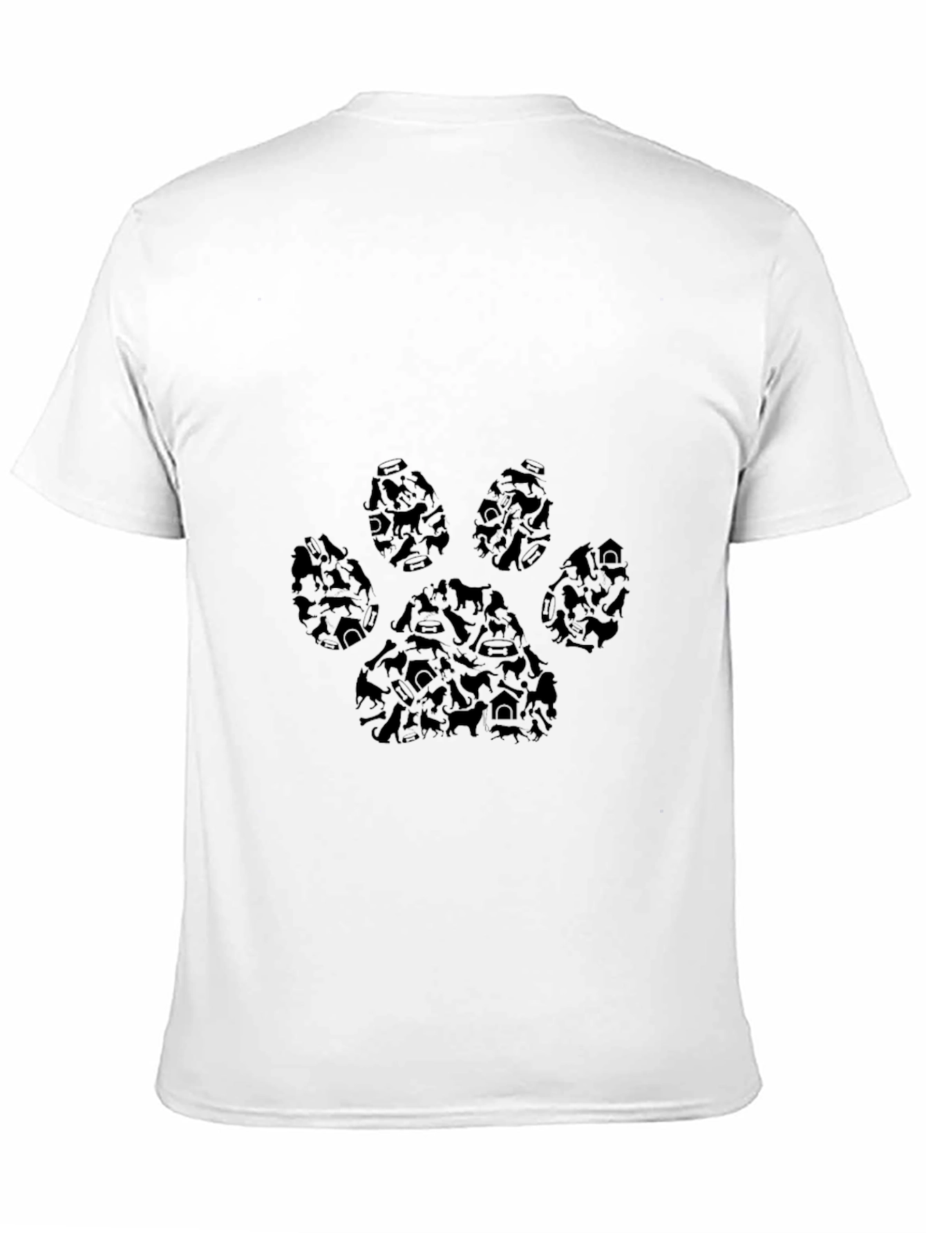 Camiseta Negra Huella de Perro Hombre