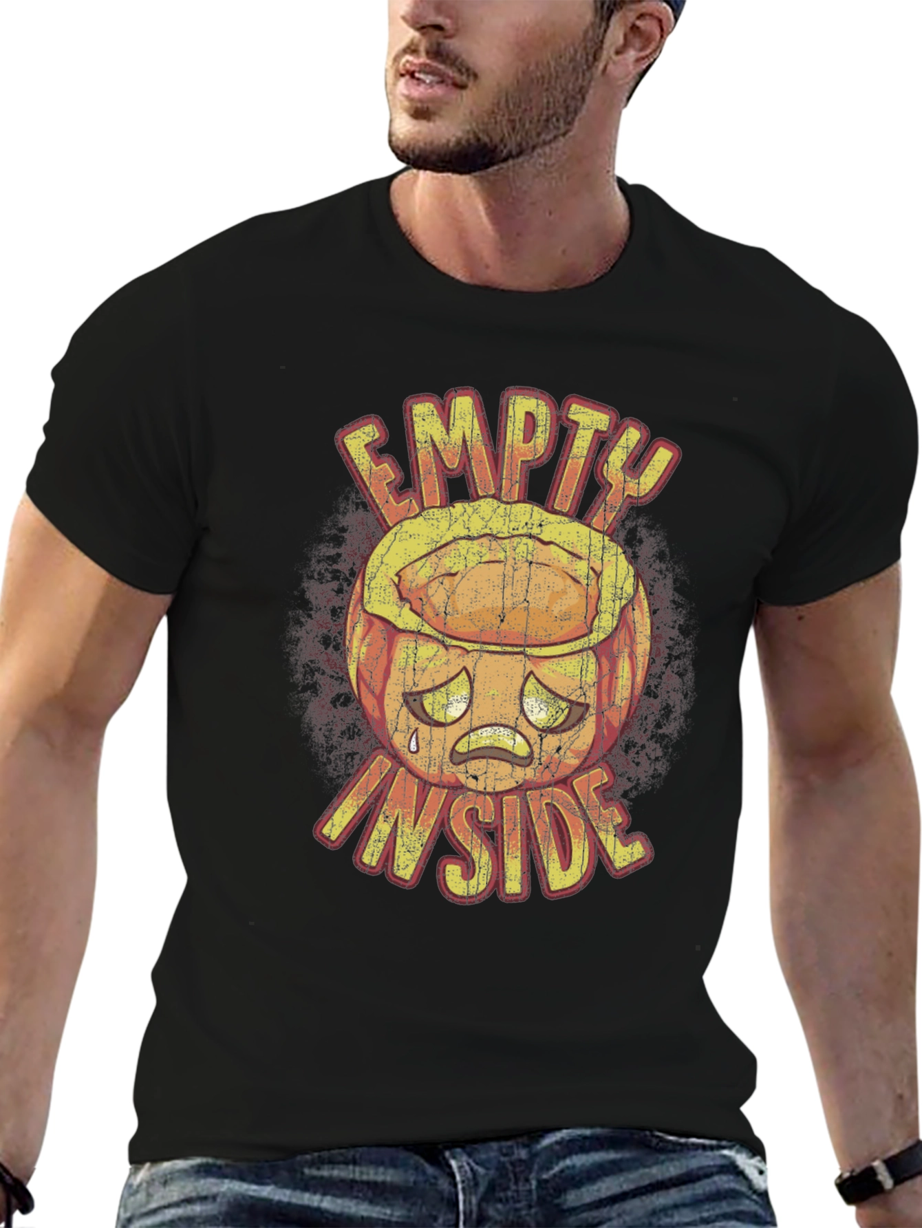 Camiseta Negra Gráfica Empty Inside