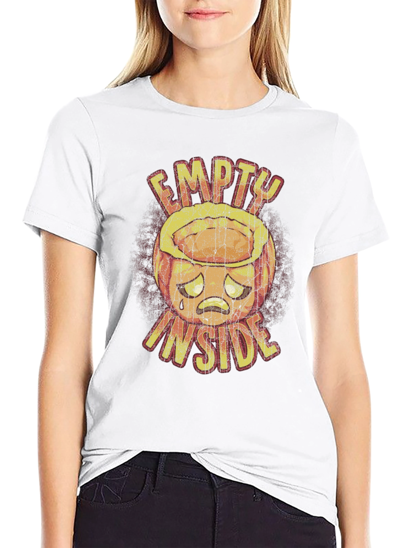 Camiseta Negra Gráfica Empty Inside