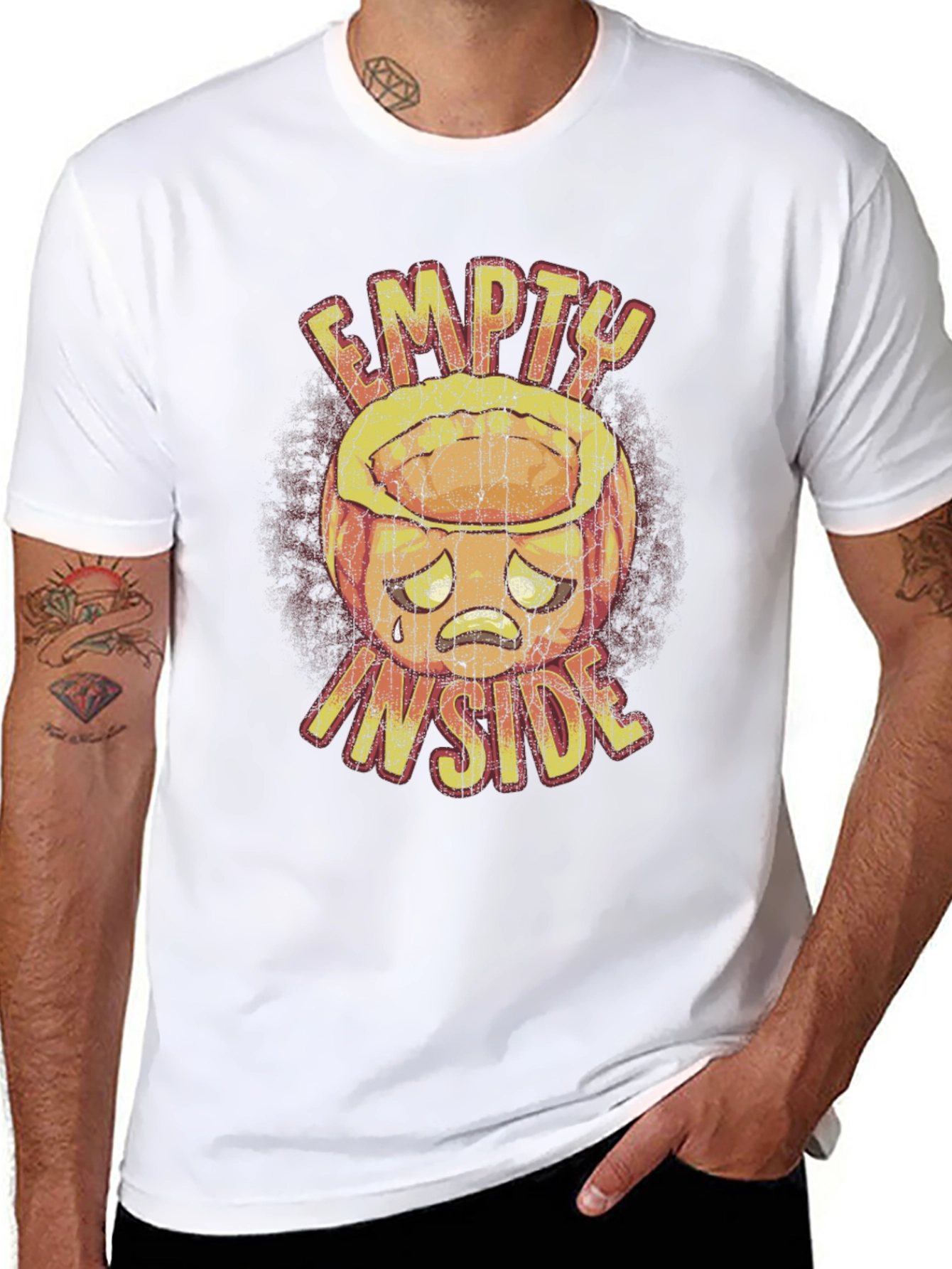 Camiseta Negra Gráfica Empty Inside