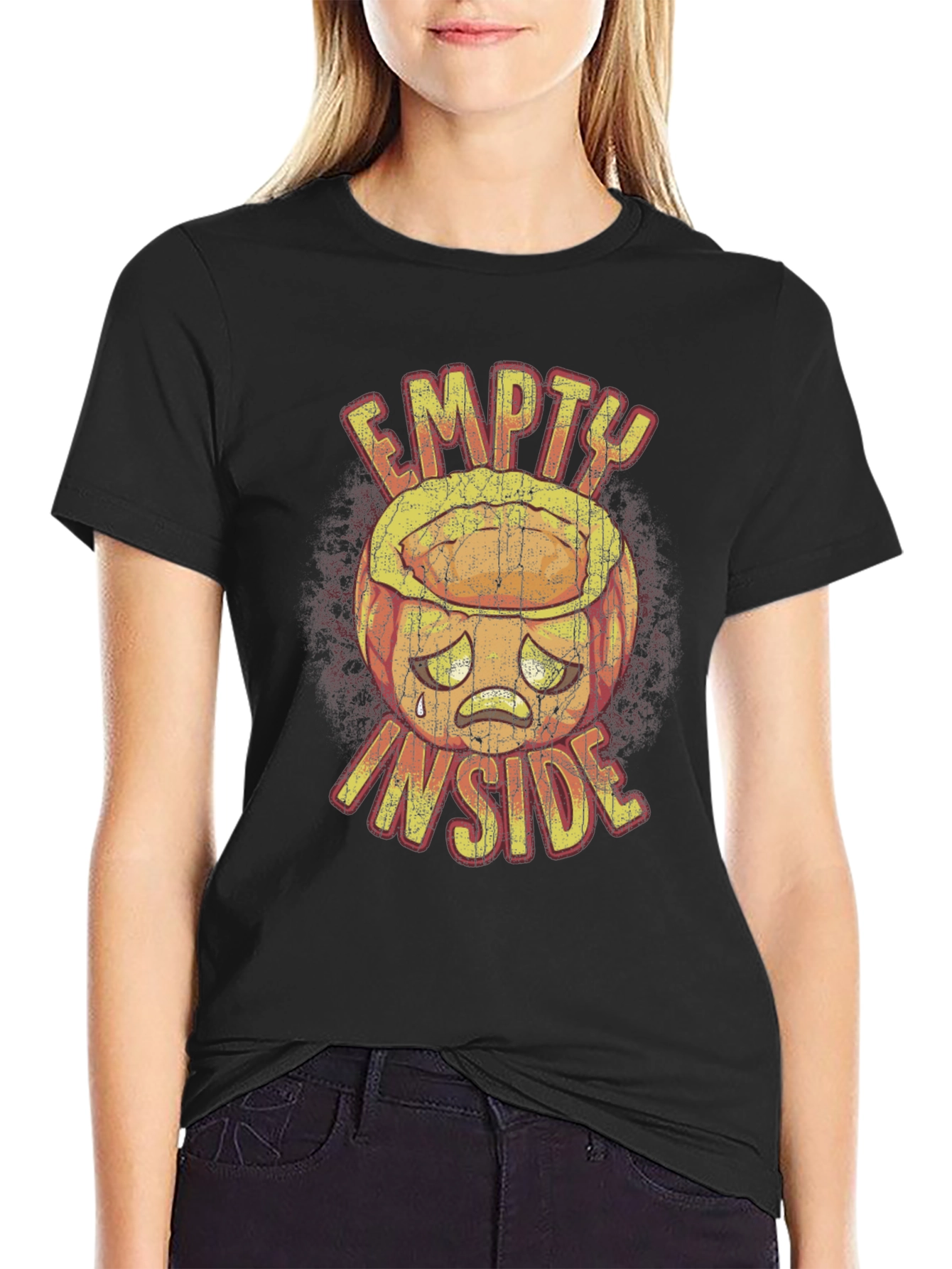 Camiseta Negra Gráfica Empty Inside