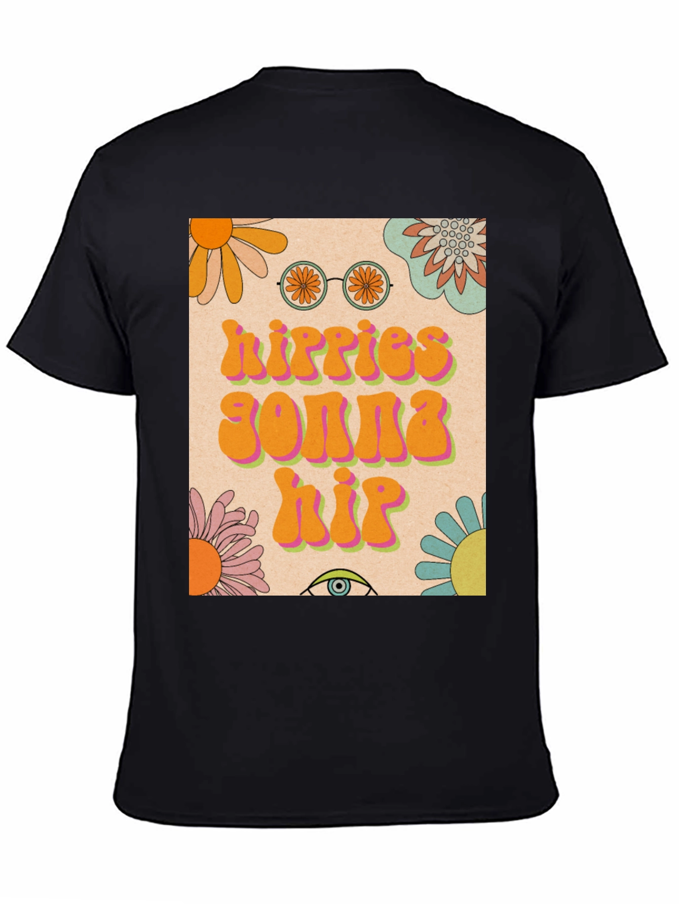 Camiseta Hippie con Diseño Floral Retro