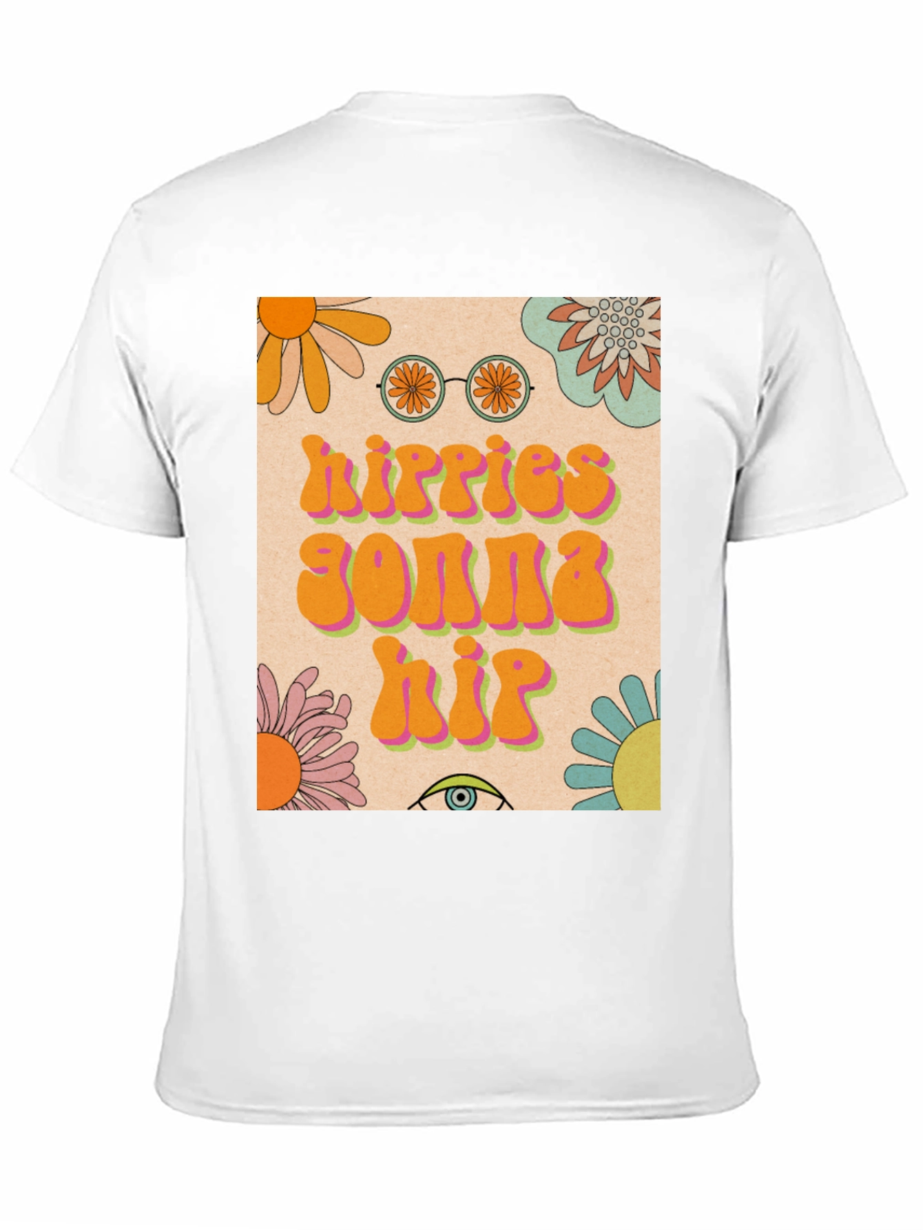Camiseta Hippie con Diseño Floral Retro