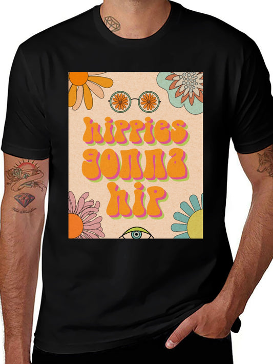Camiseta Hippie con Diseño Floral Retro