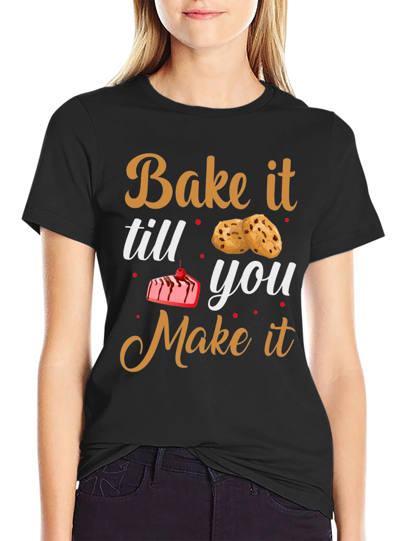 Camiseta Negra con Diseño de Horneado