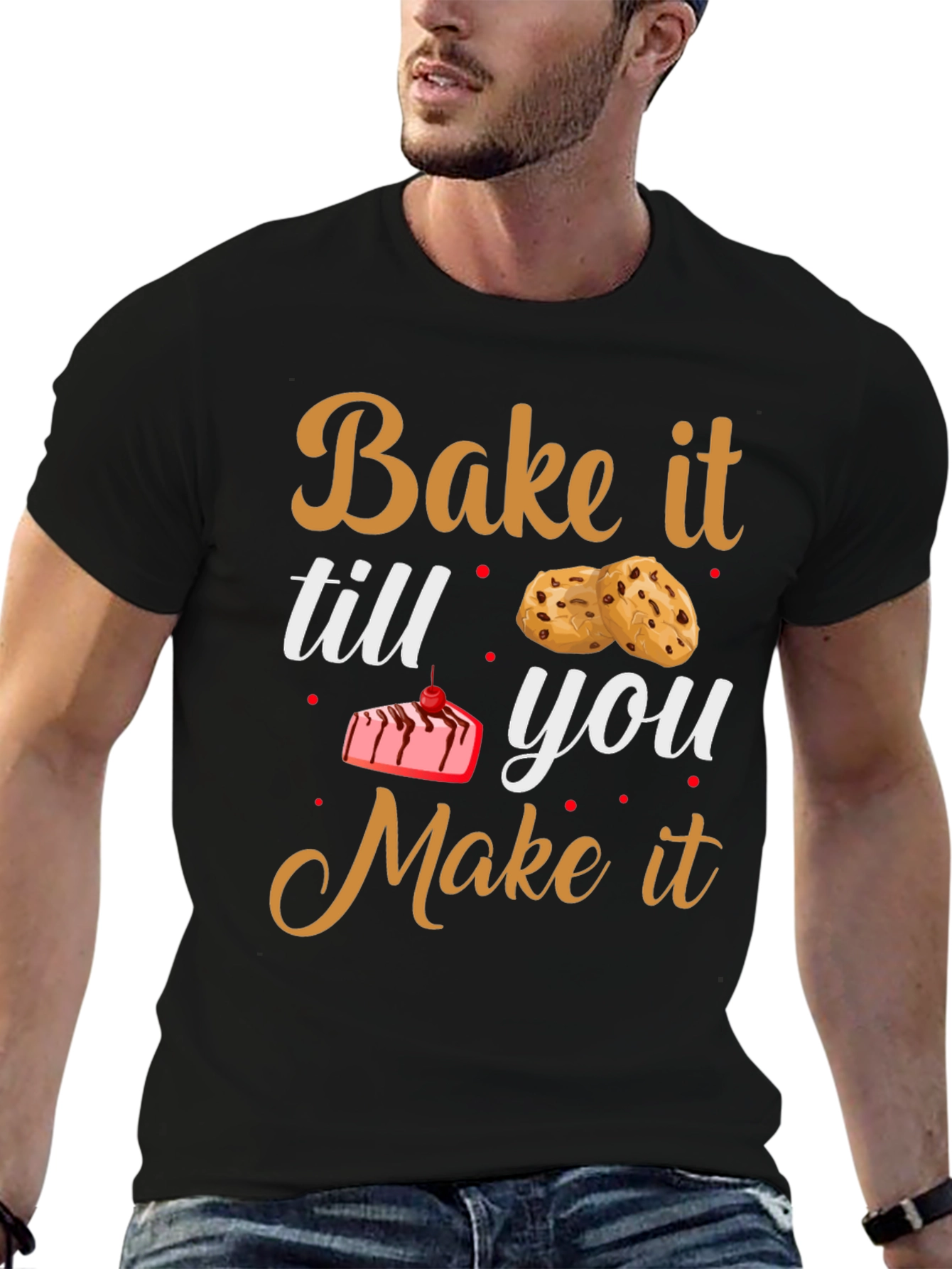 Camiseta Negra con Diseño de Horneado