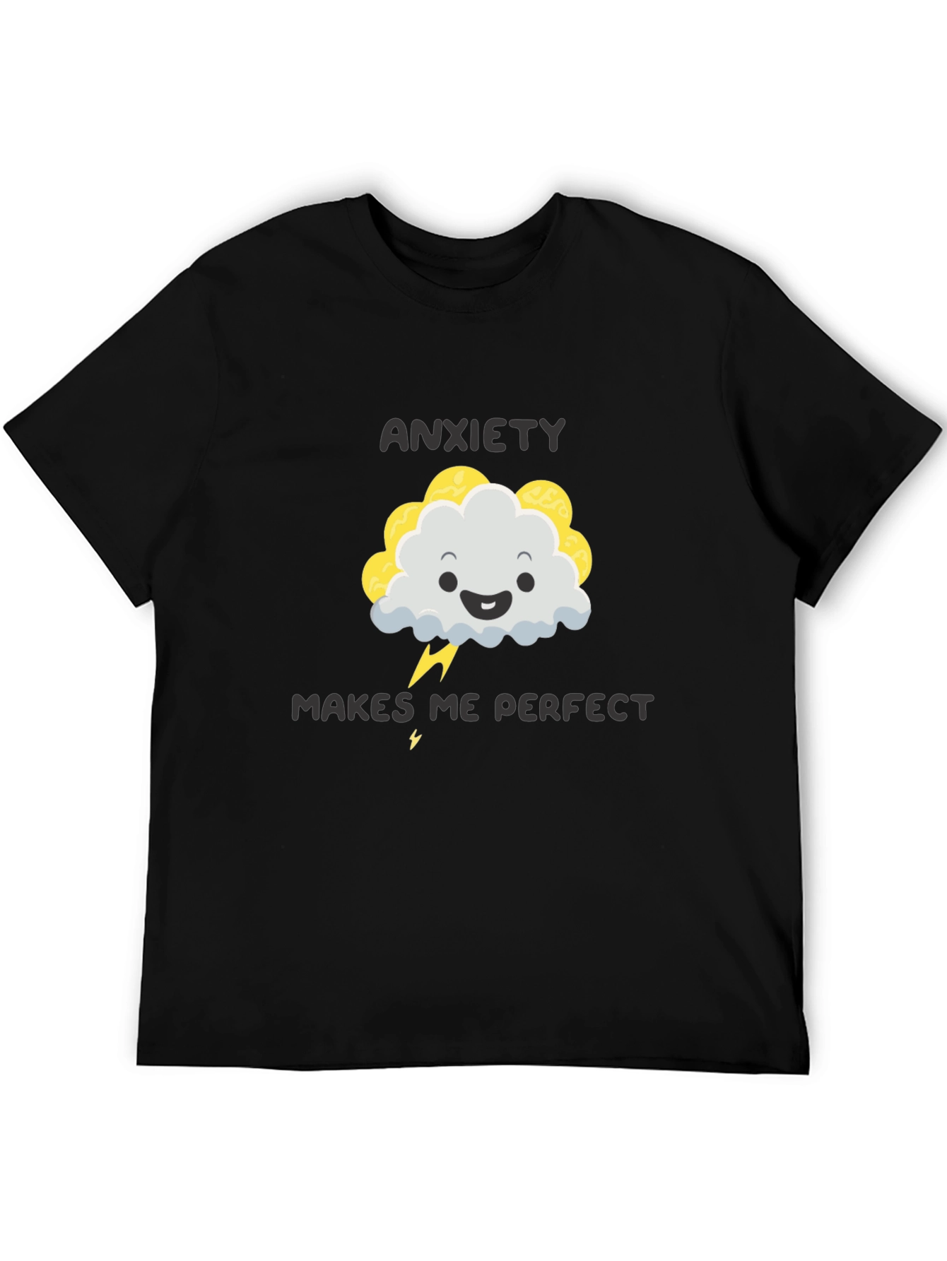 Camiseta Negra Ansiedad me hace perfecto
