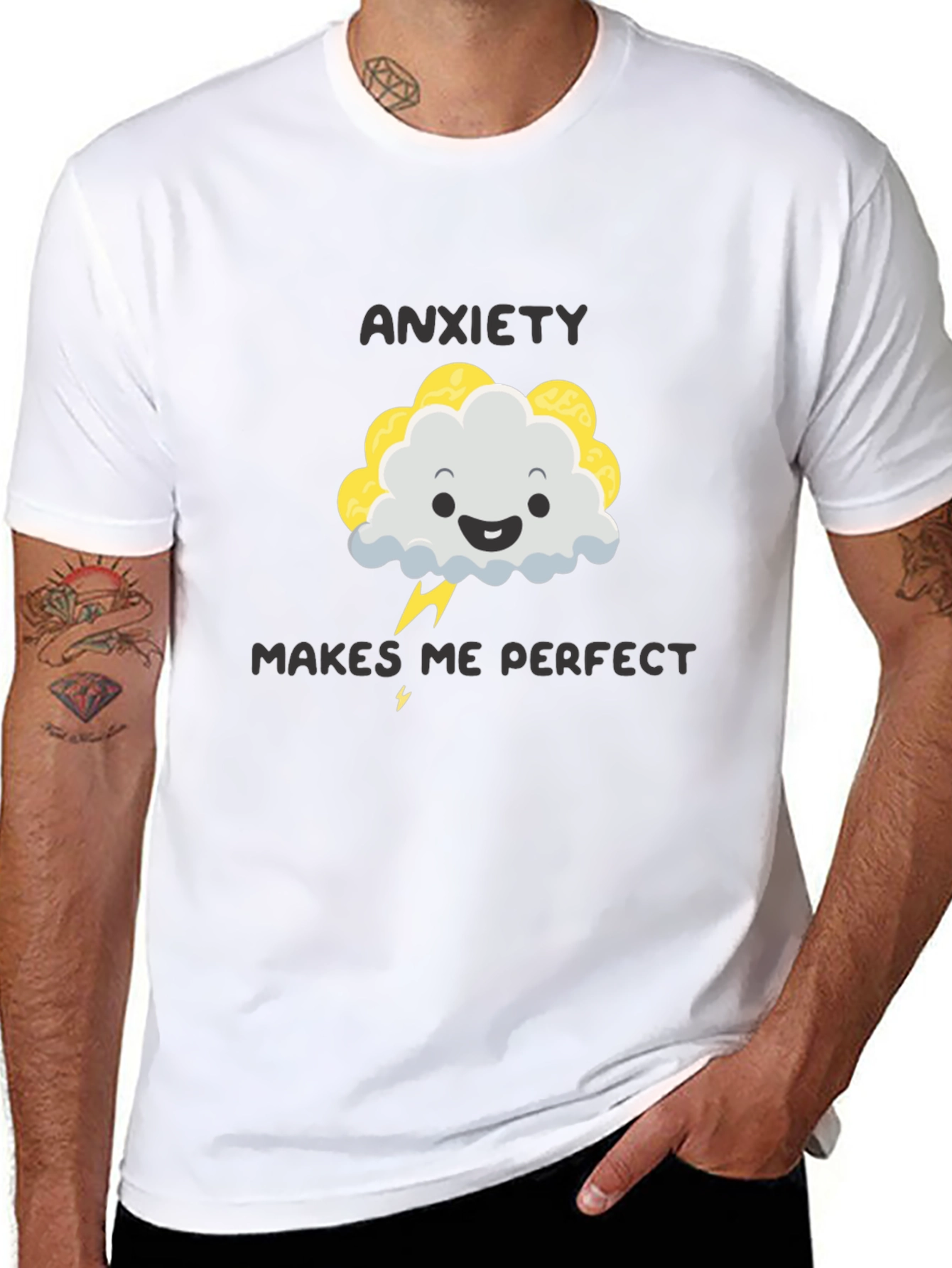 Camiseta Negra Ansiedad me hace perfecto