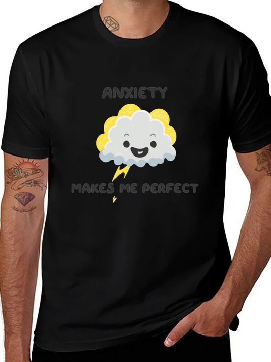 Camiseta Negra Ansiedad me hace perfecto