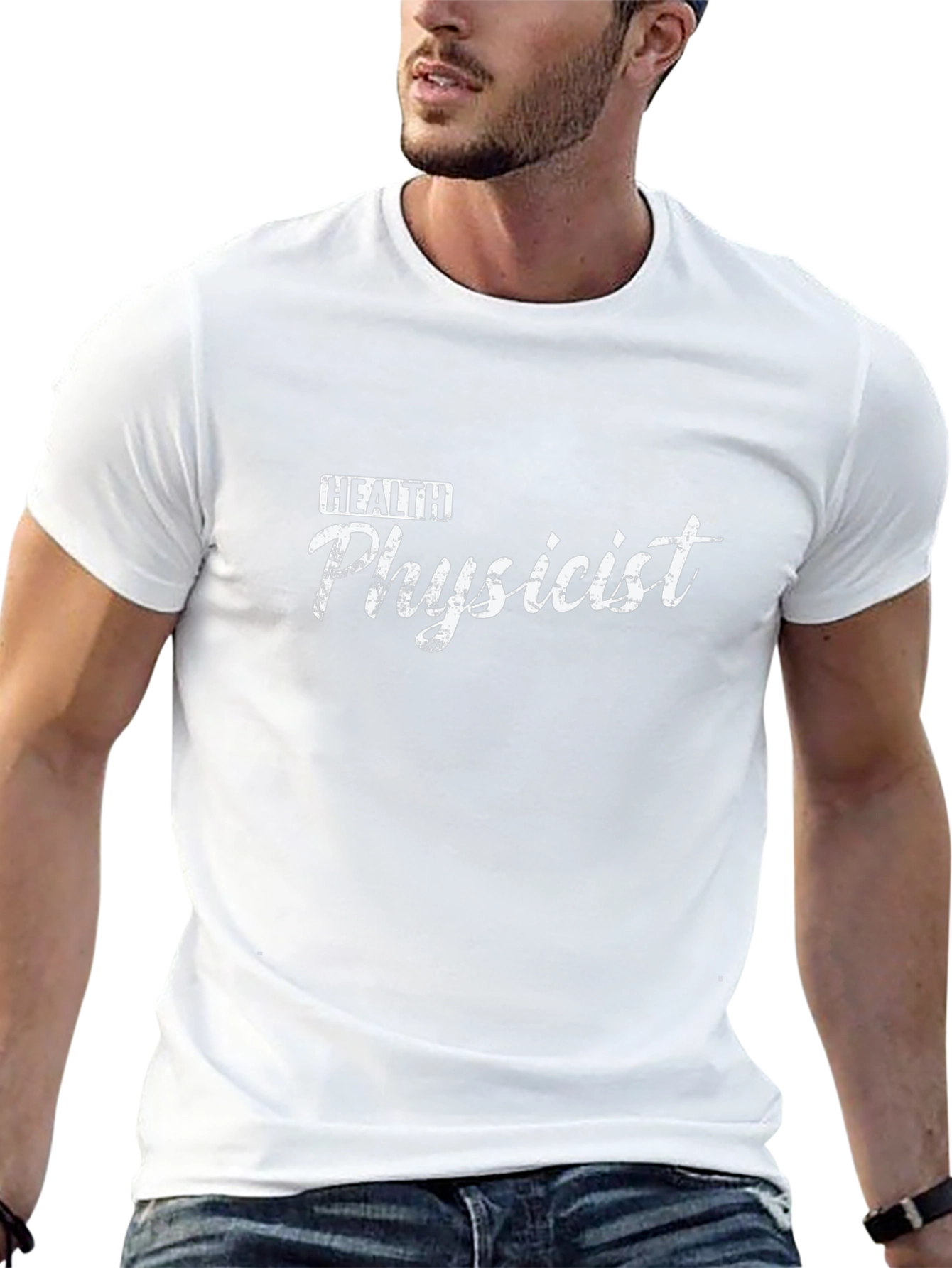Camiseta Negra Health Physicist para Profesionales de la Salud
