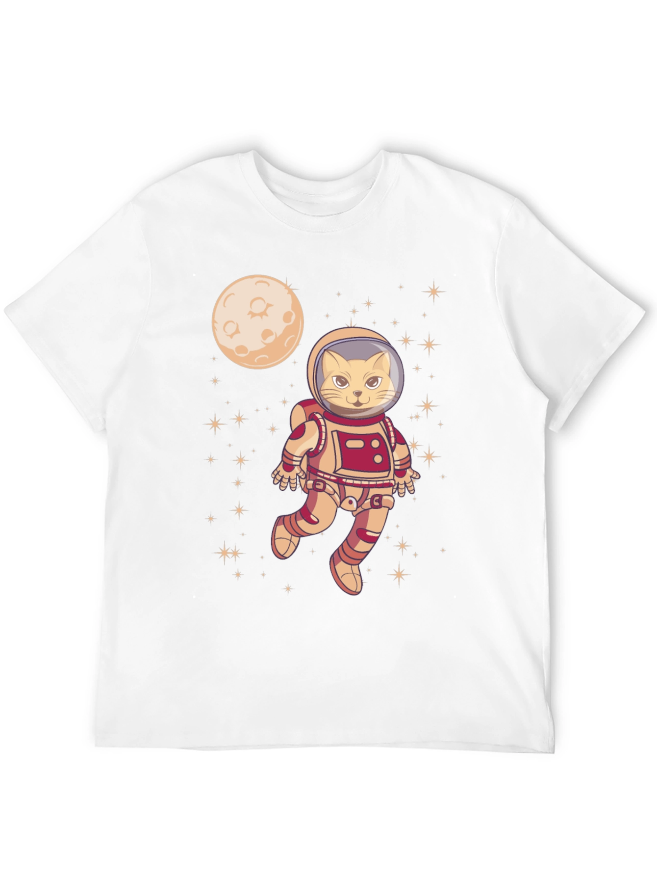 Camiseta Negra con Gato Astronauta Espacial
